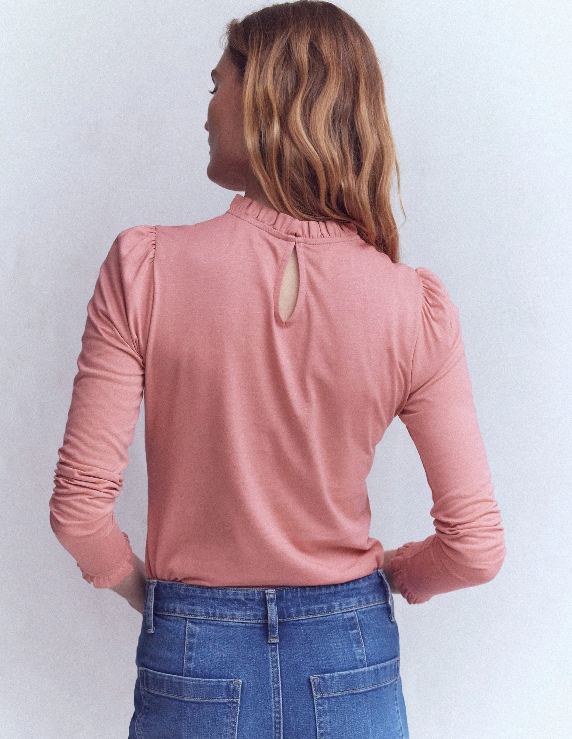Supersoft Frill Detail Top-Vintage Rose - Image 3