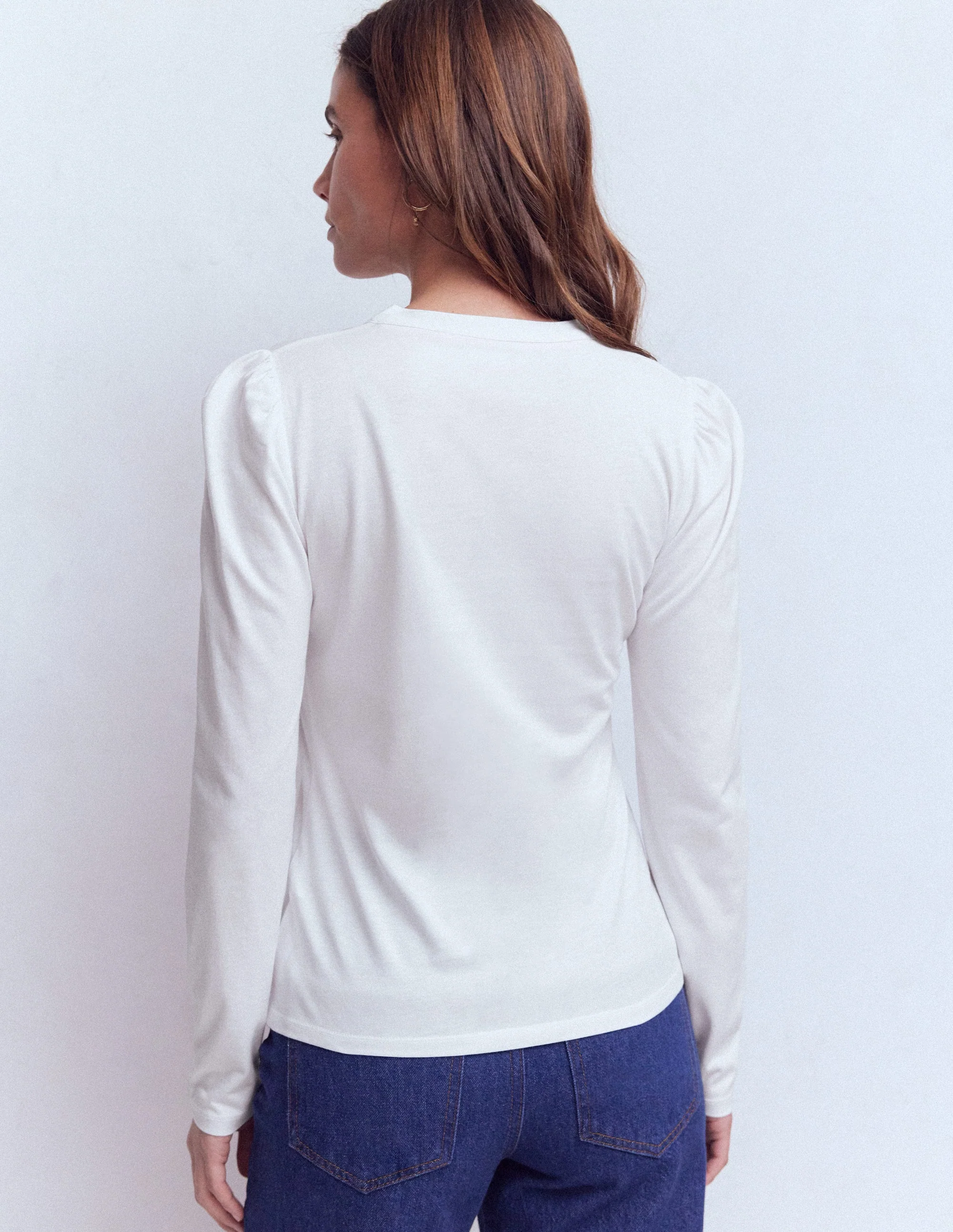 Supersoft Open Neck Henley-White - Image 3