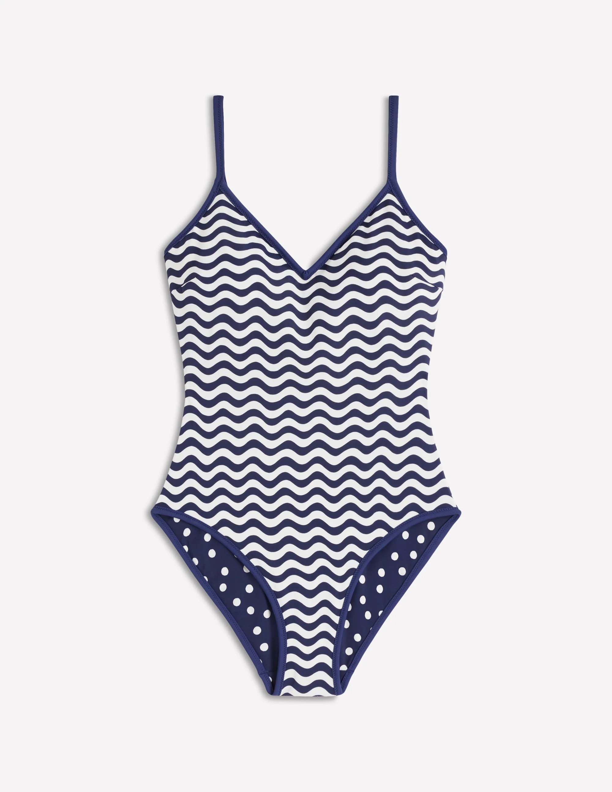 Symi Reversible Swimsuit-Navy, Stripe & Dot - Image 5