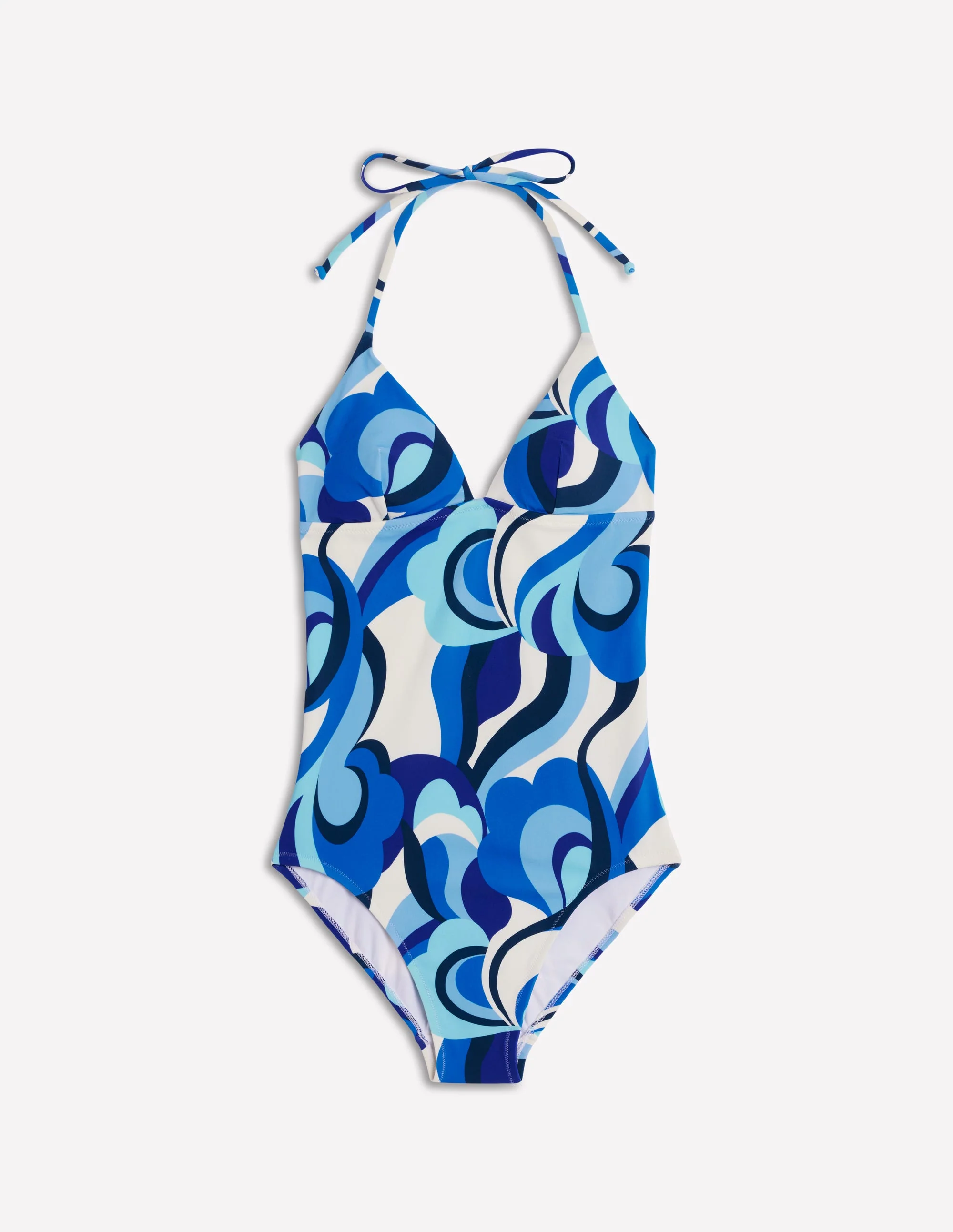 Symi String Swimsuit-Blue, Abstract Swirl - Image 5