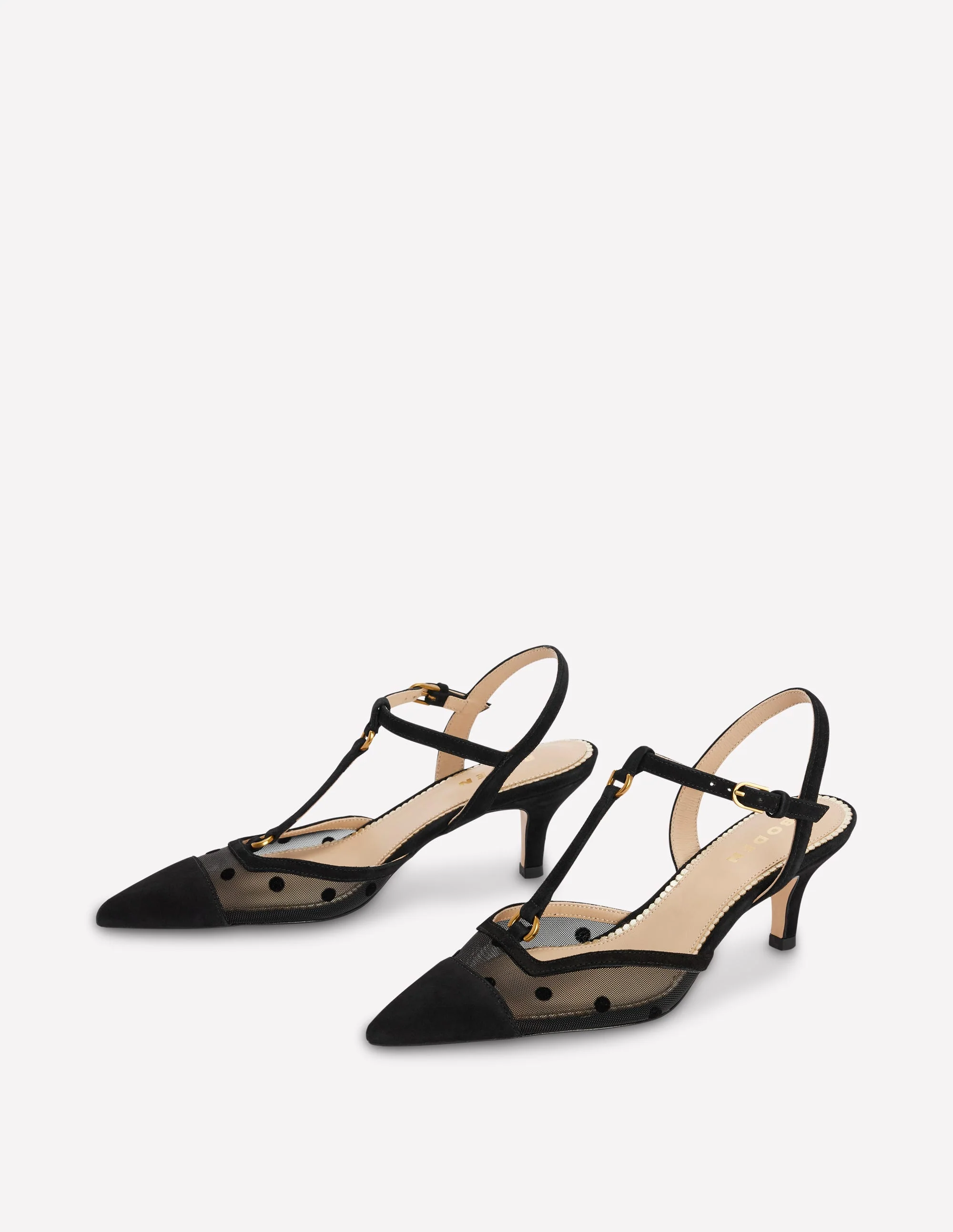 T-Bar Point Heels-Black Mesh - Image 3