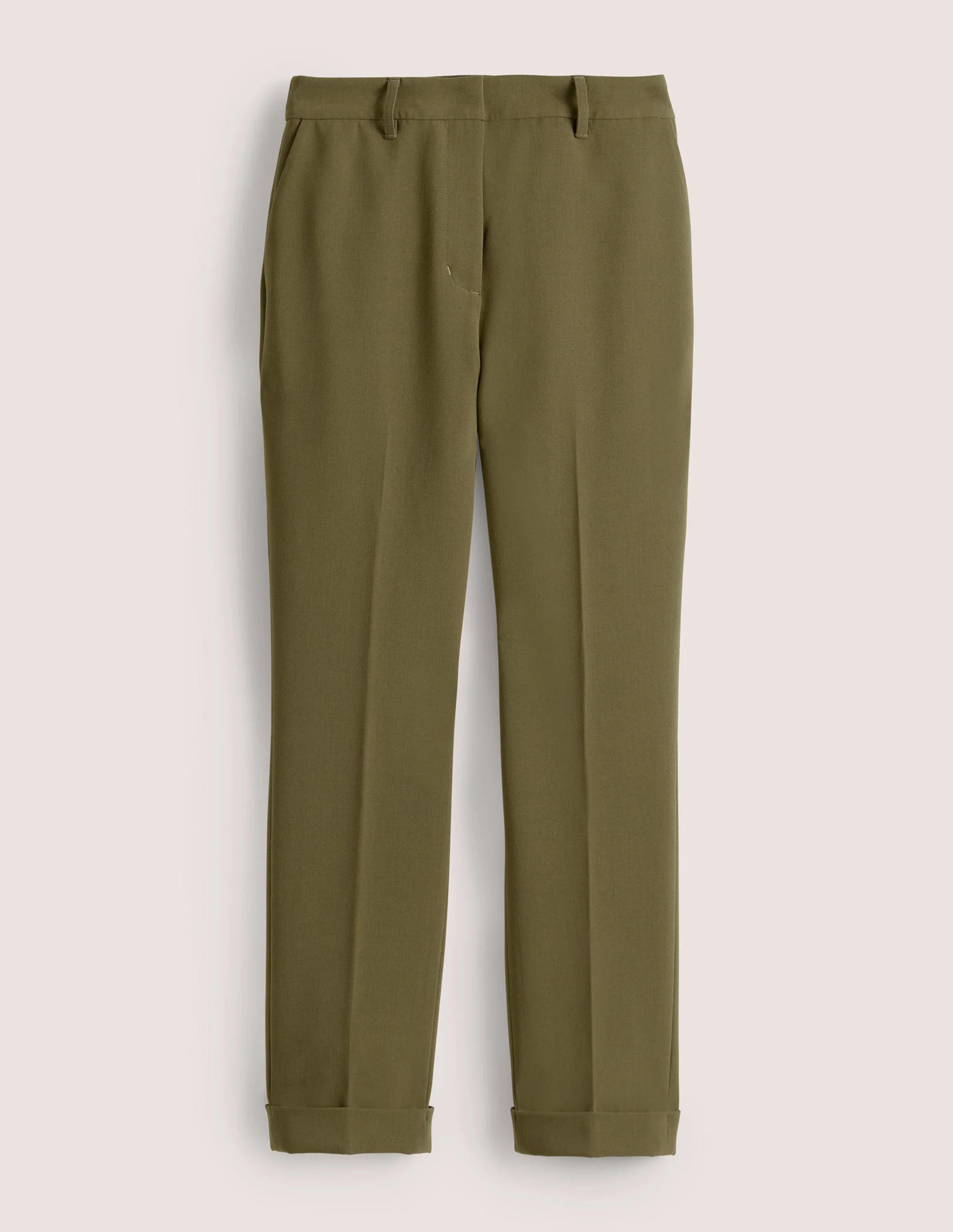 Tailored Turn Up Trousers-Basil Green - Image 5