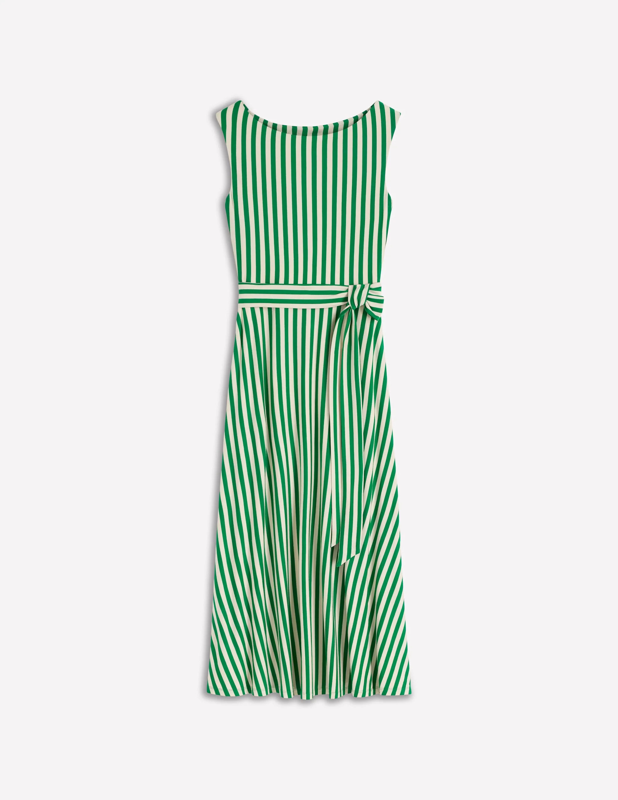 Tamsin Jersey Midi Dress-Fresh Green and Ivory Stripe - Image 7