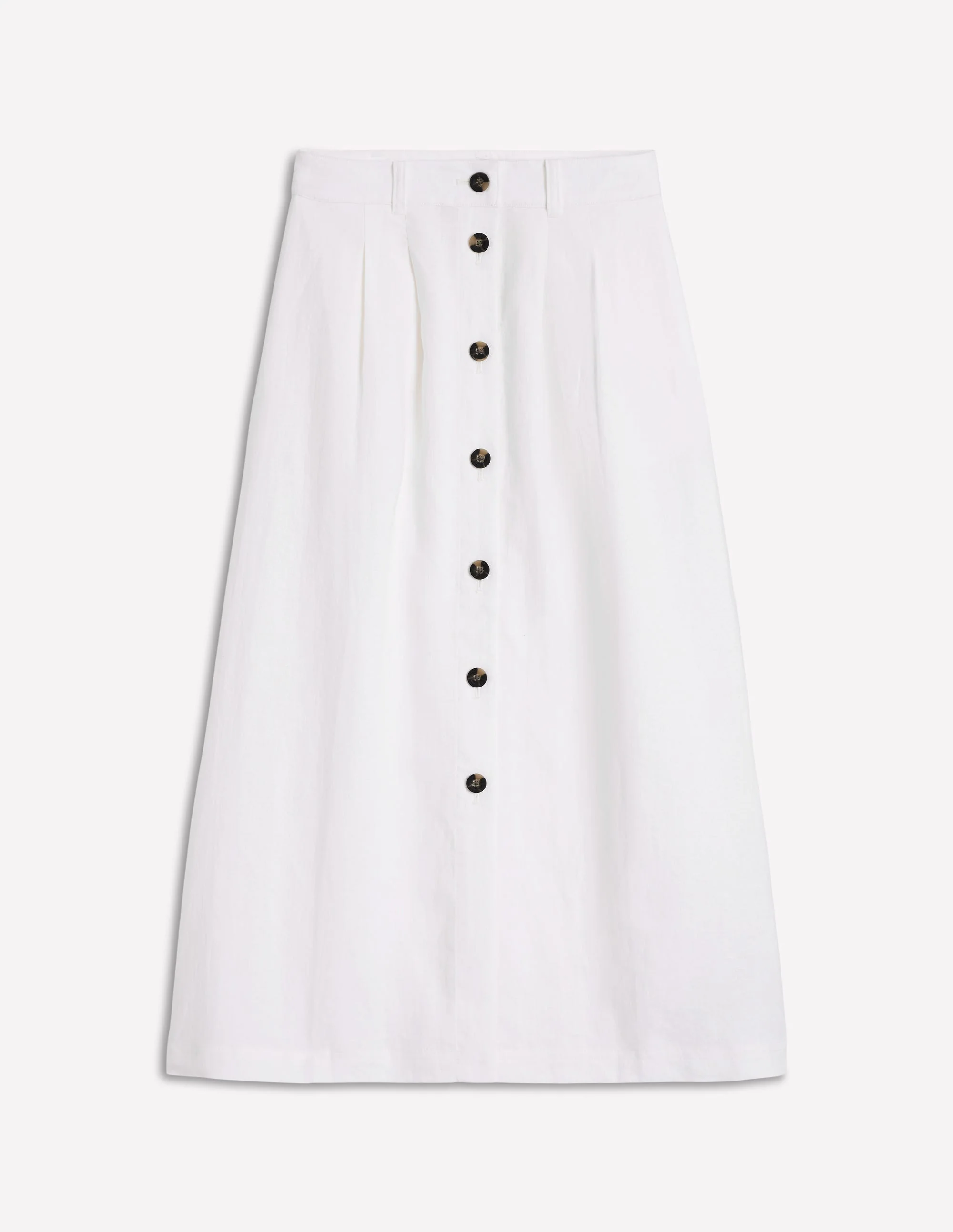 Thomasina Linen Midi Skirt-White - Image 5
