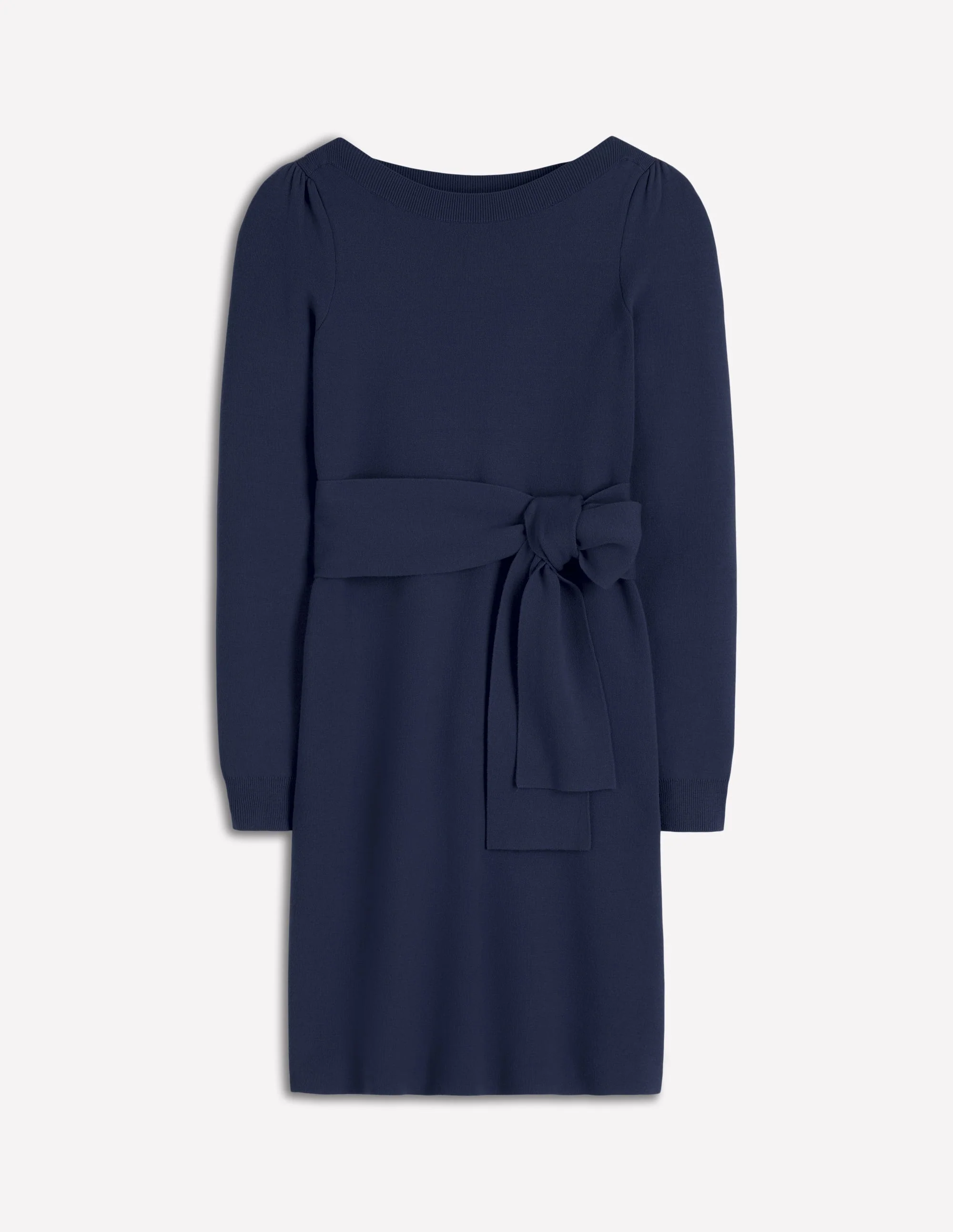 Tiana Tie Front Knitted Dress-Navy - Image 6