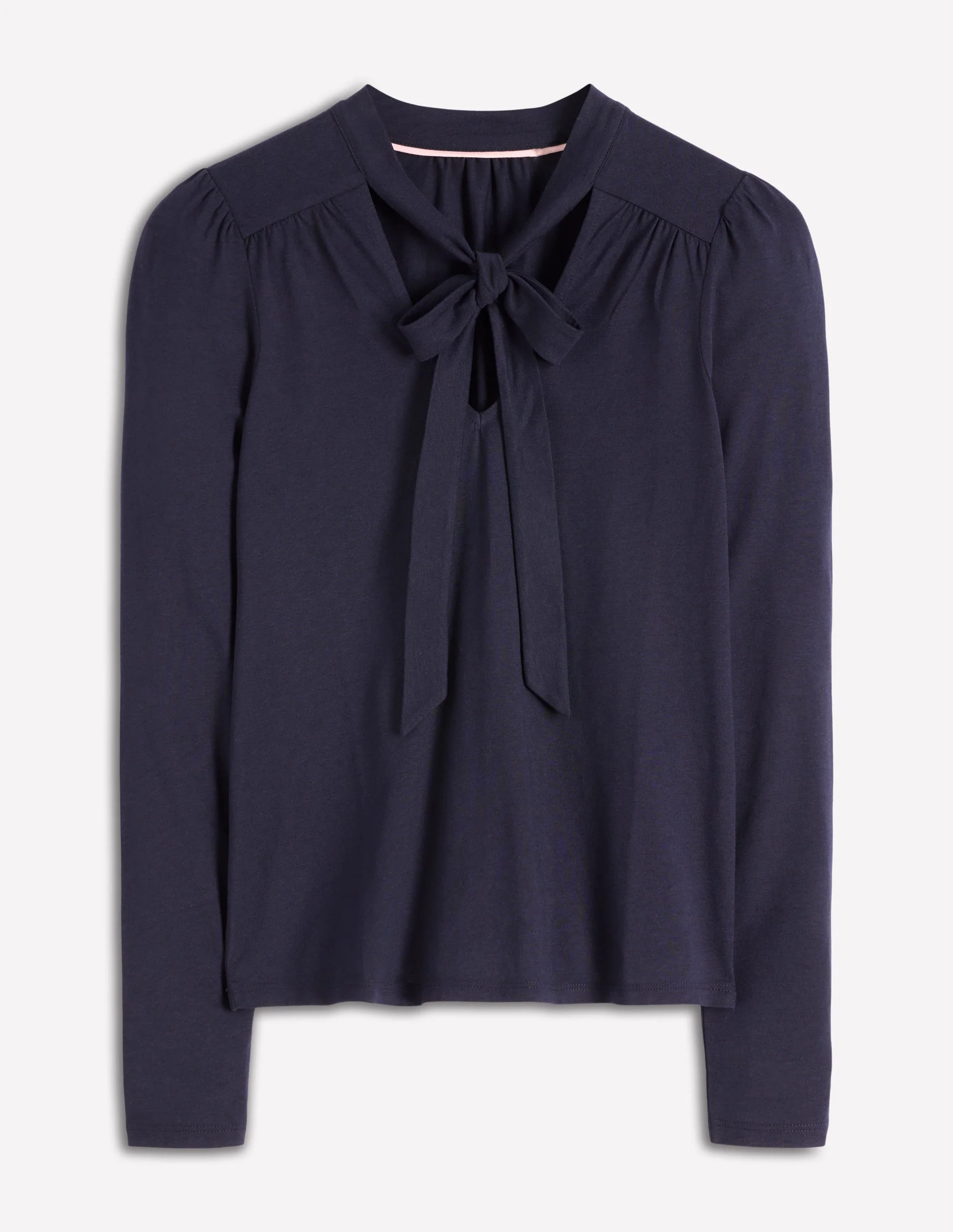 Tie Neck Supersoft Top-Navy - Image 4