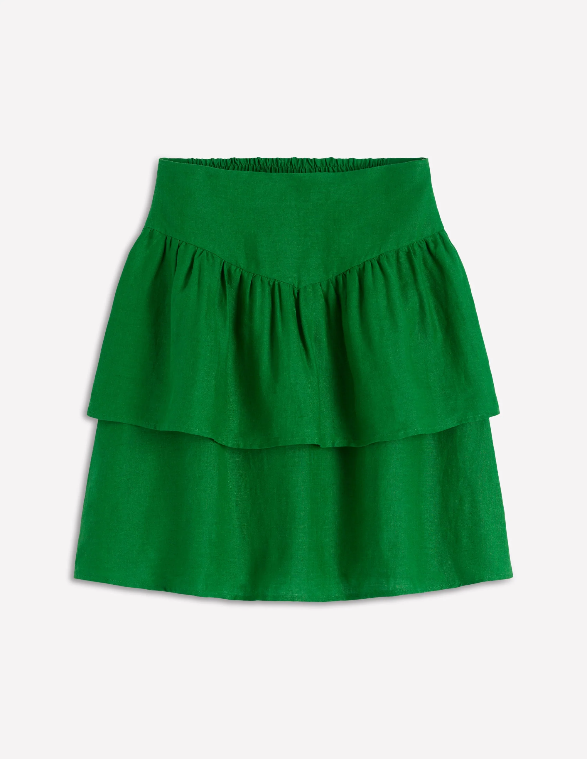 Tiered Linen Skirt-Highland Green - Image 6