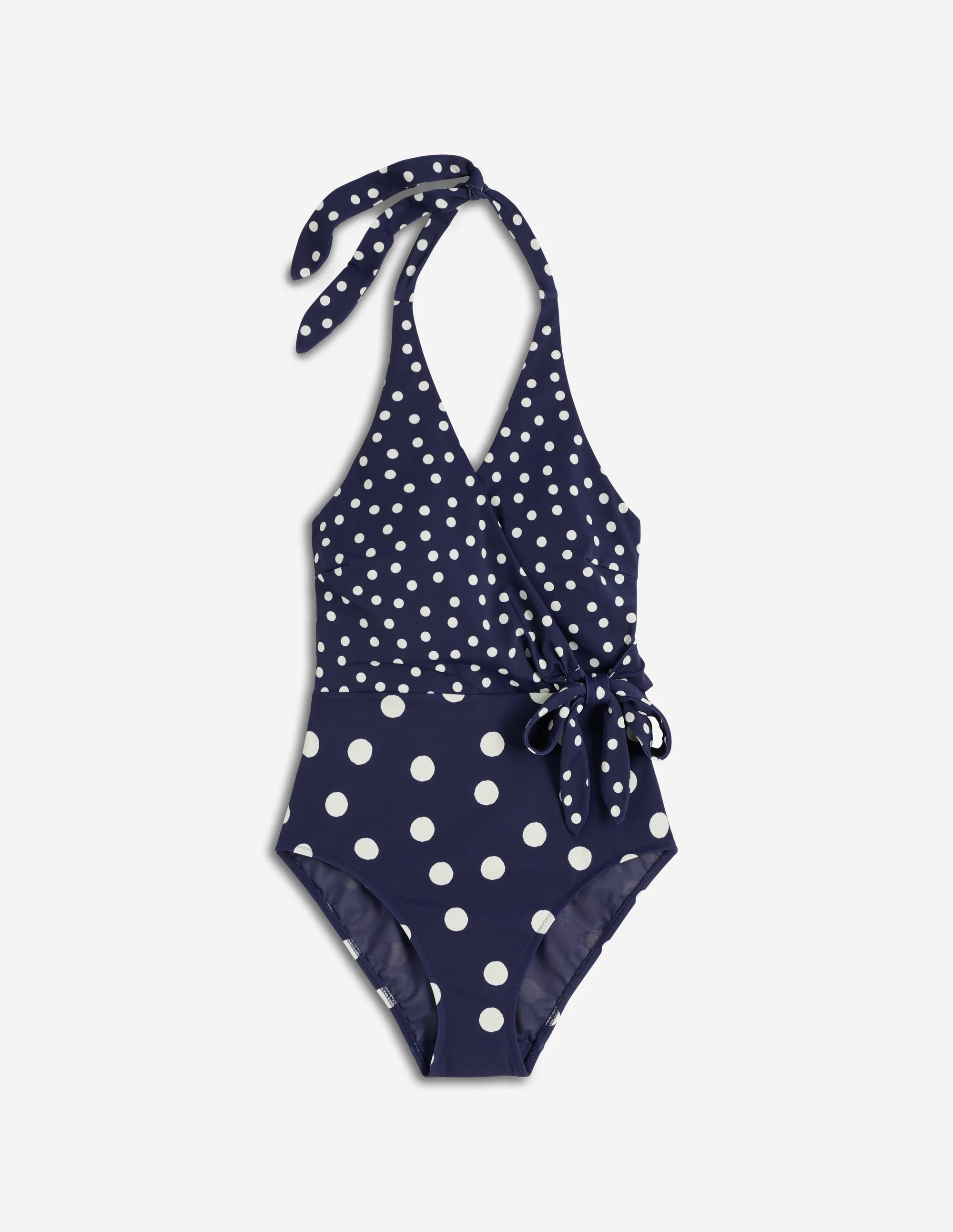 Tilos Tie Side Swimsuit-French Navy, Painted Dot - Image 8