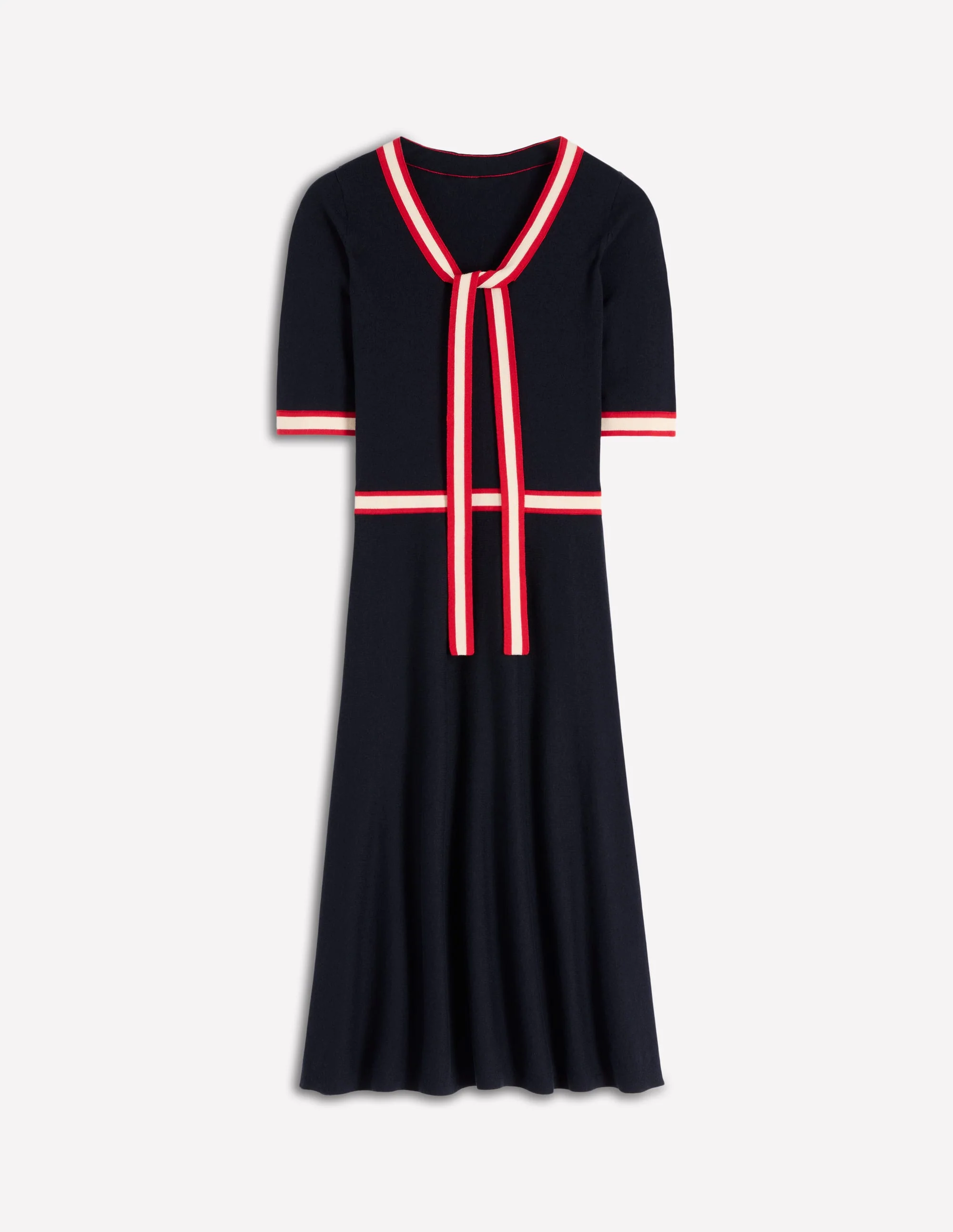 Tipped Bow Dress-Navy - Image 7