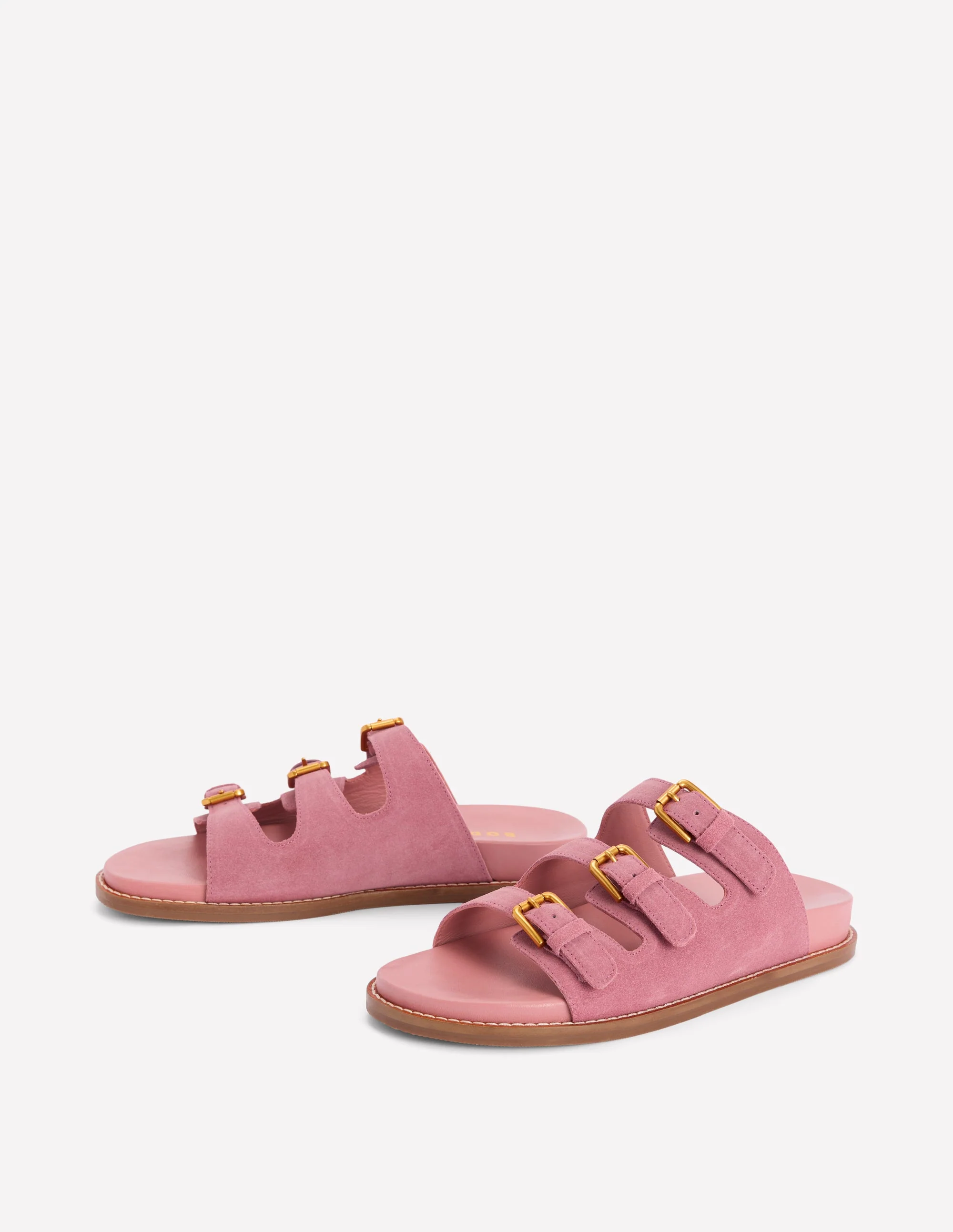 Triple Strap Footbed Sandal-Dusty Pink - Image 3