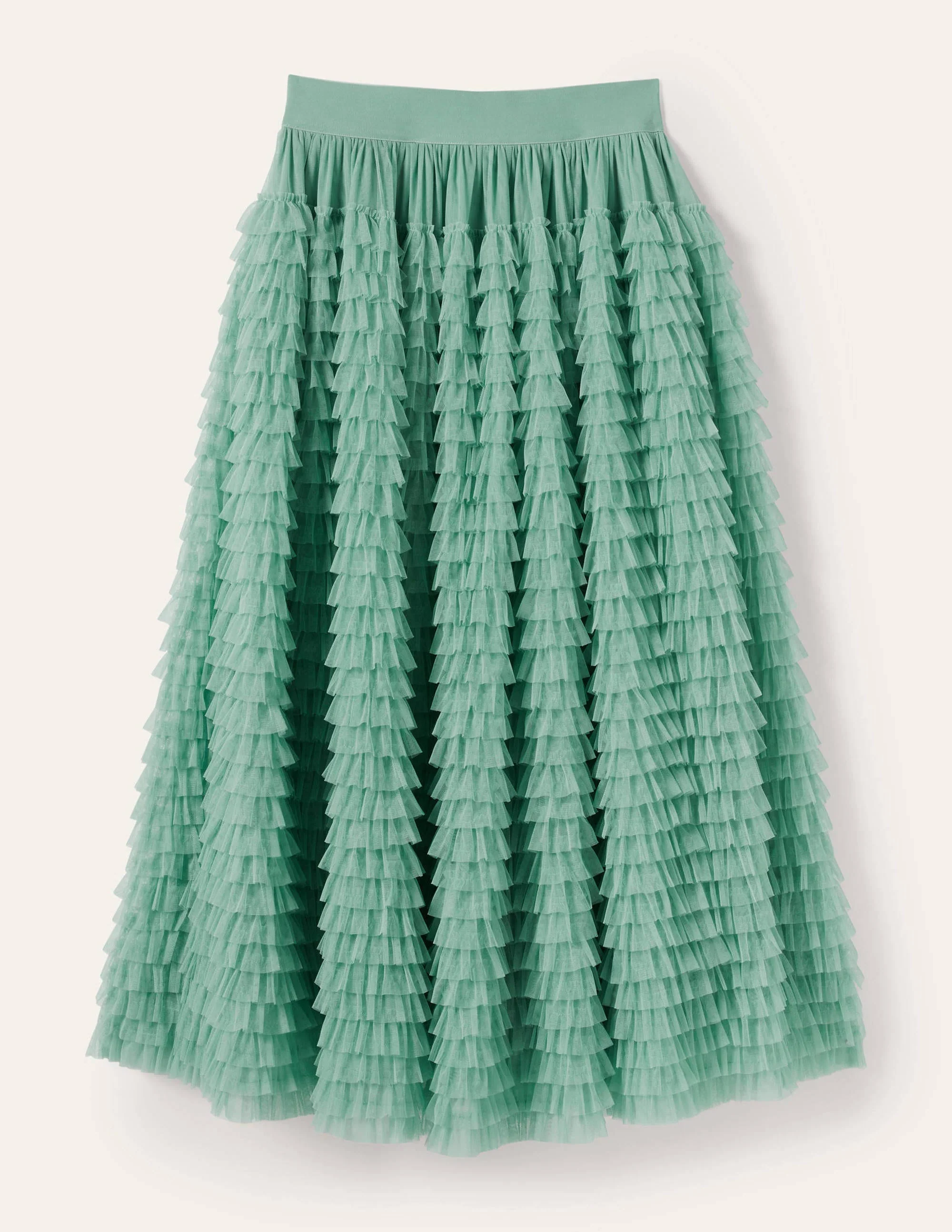 Tulle Midi Skirt-Soft Green - Image 12