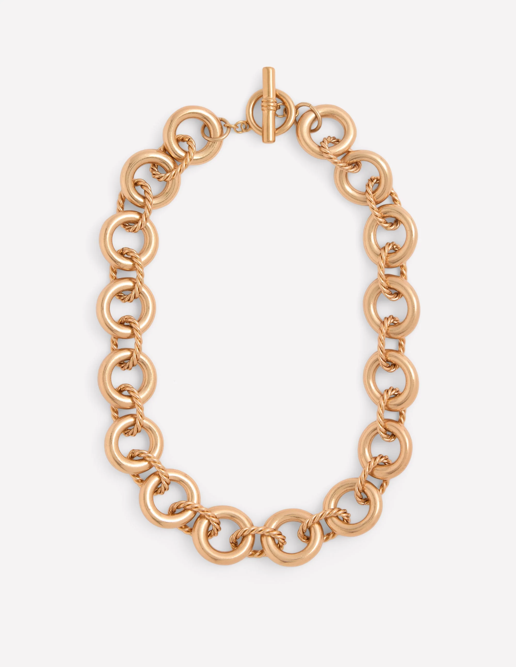 Twist Link Necklace-Gold Colour