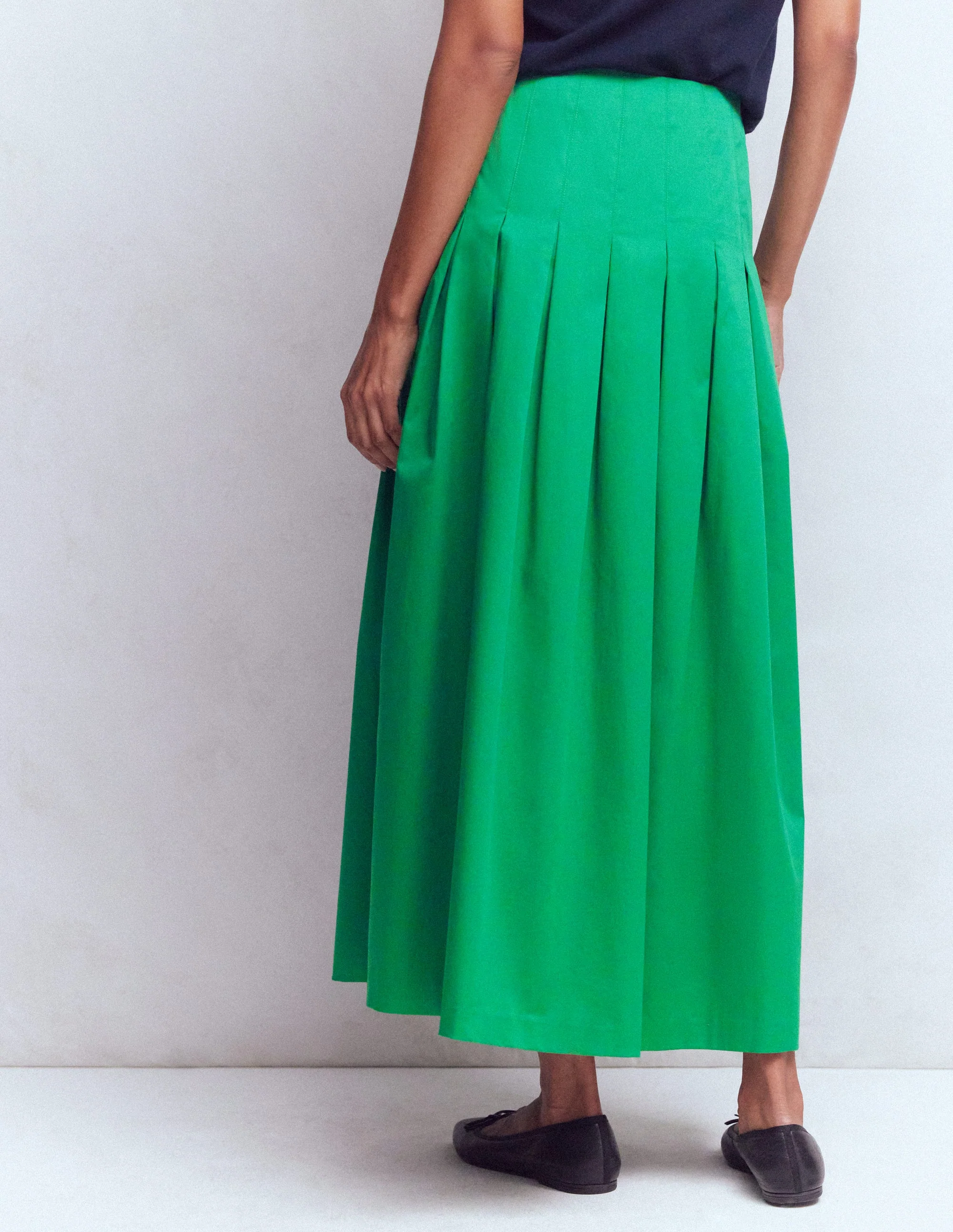 Valentina Sateen Skirt-Rich Emerald - Image 3