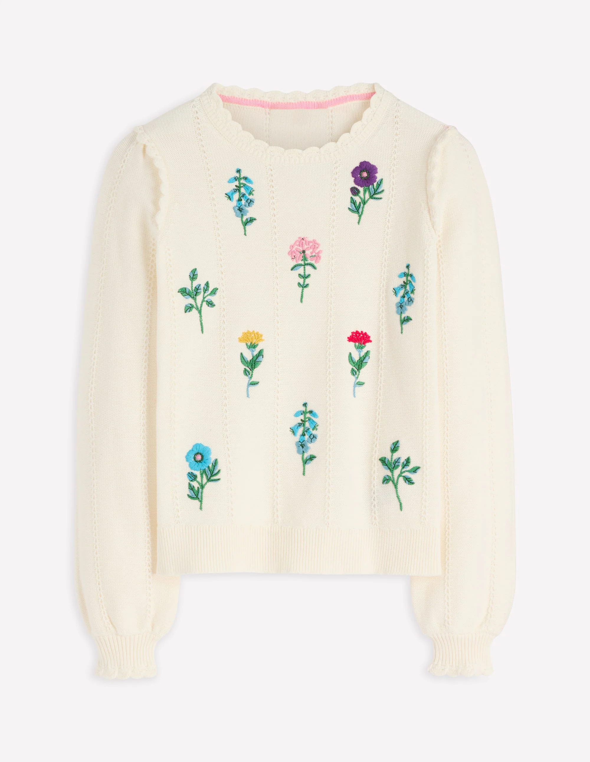Valeria Crochet Trim Jumper-Warm Ivory , Embroidery - Image 7