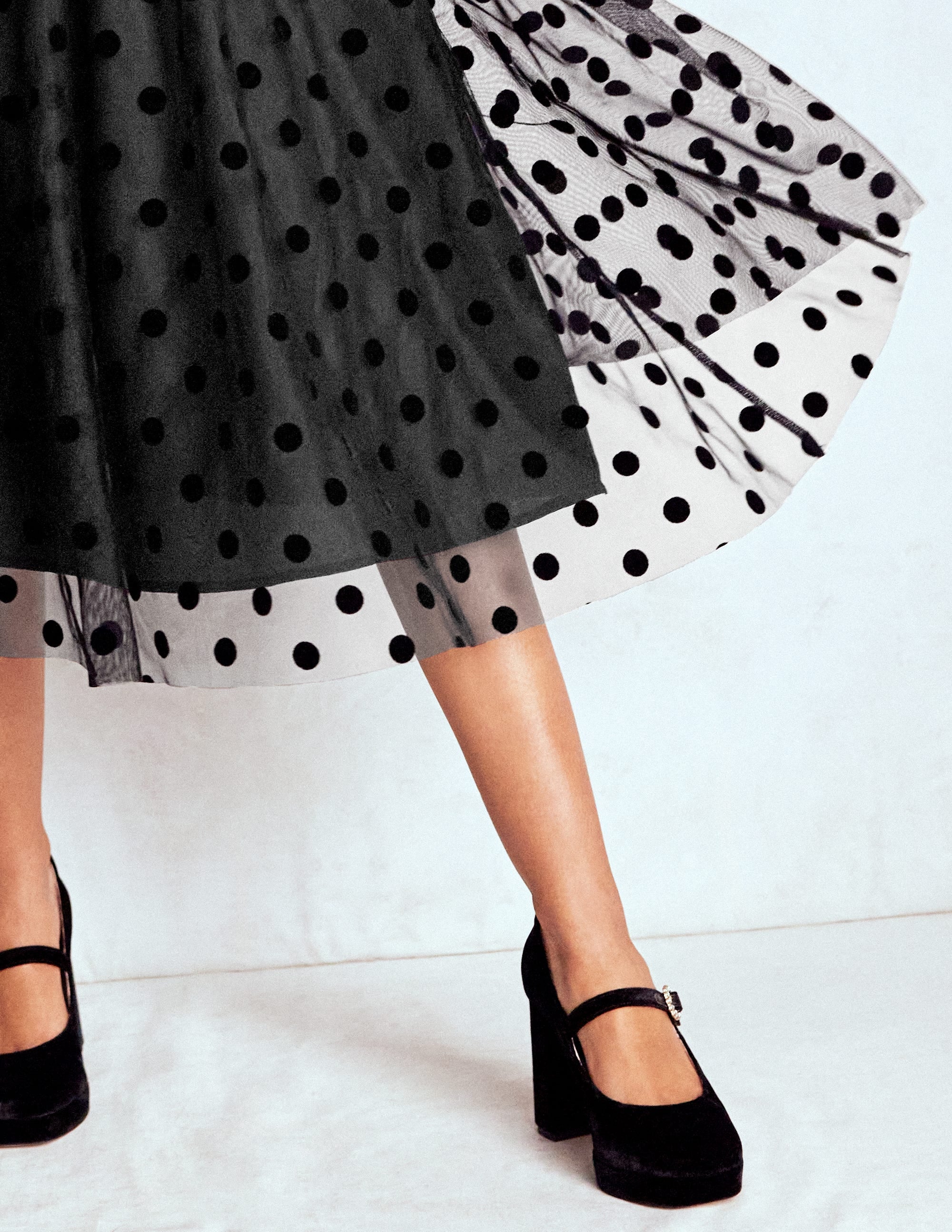 Velvet Bodice Jersey Dress-Black - Image 2