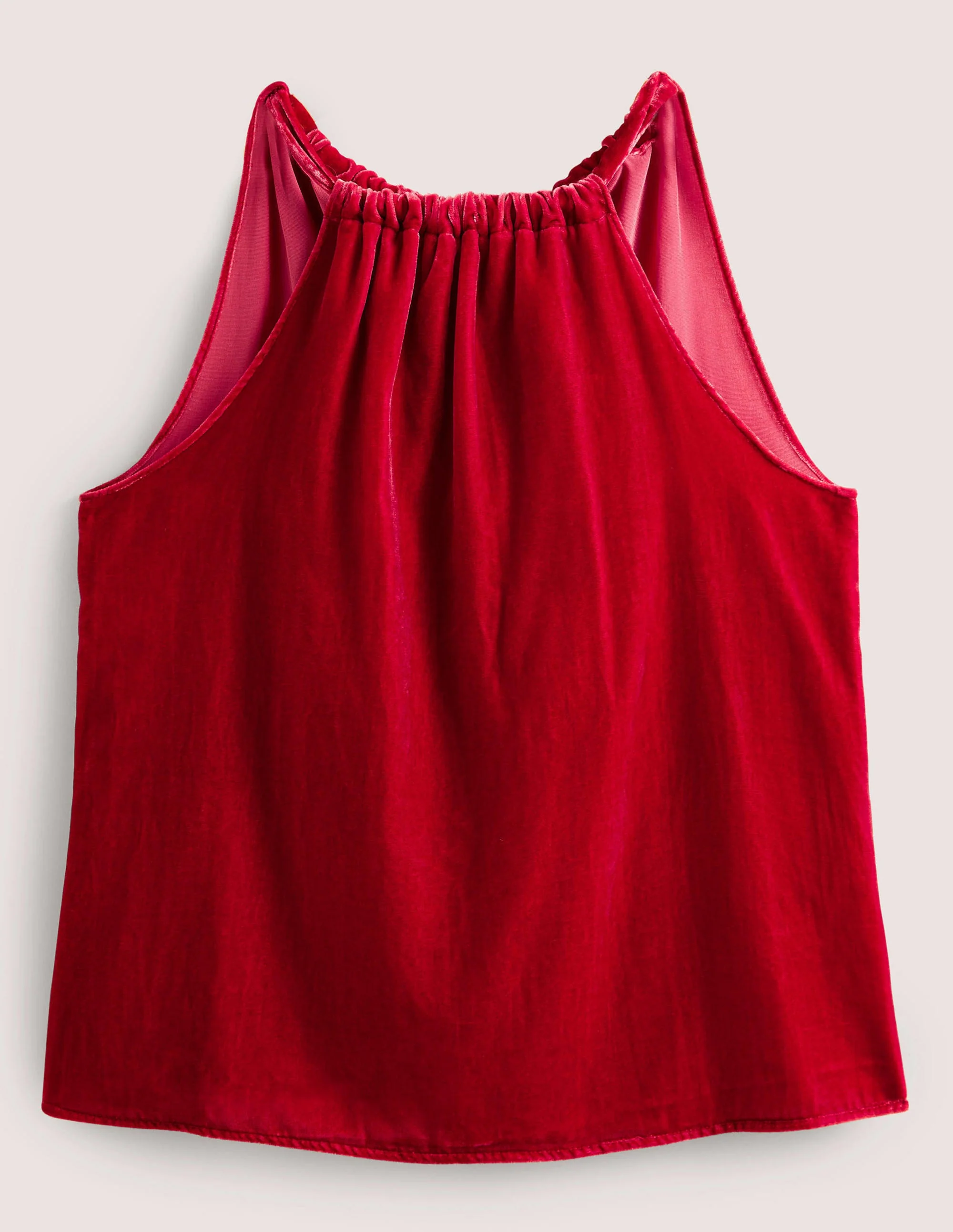 Velvet Halterneck Top-Poinsettia Red - Image 6