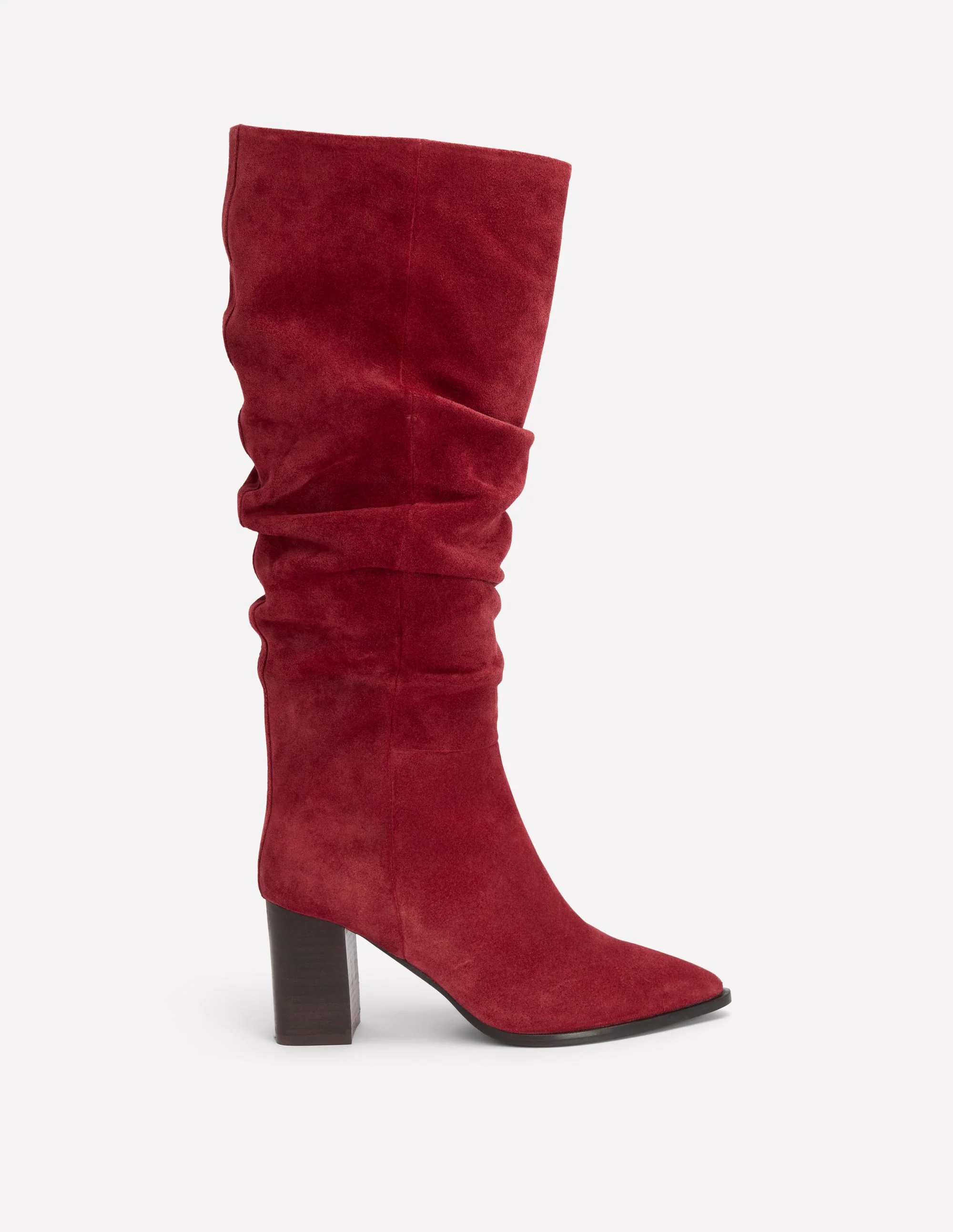 Vera Block Heel Point Boots-Red