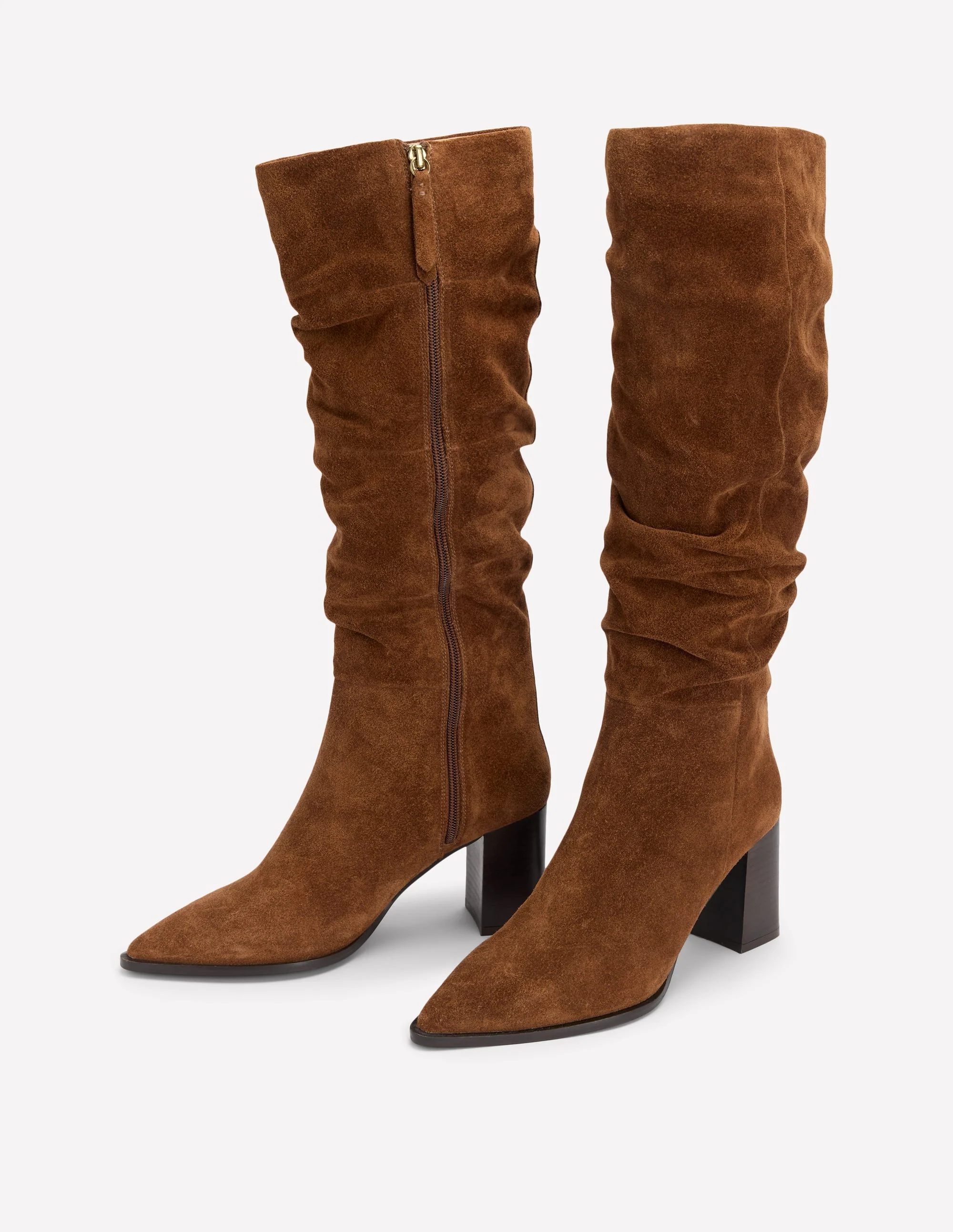 Vera Block Heel Point Boots-Tan - Image 3