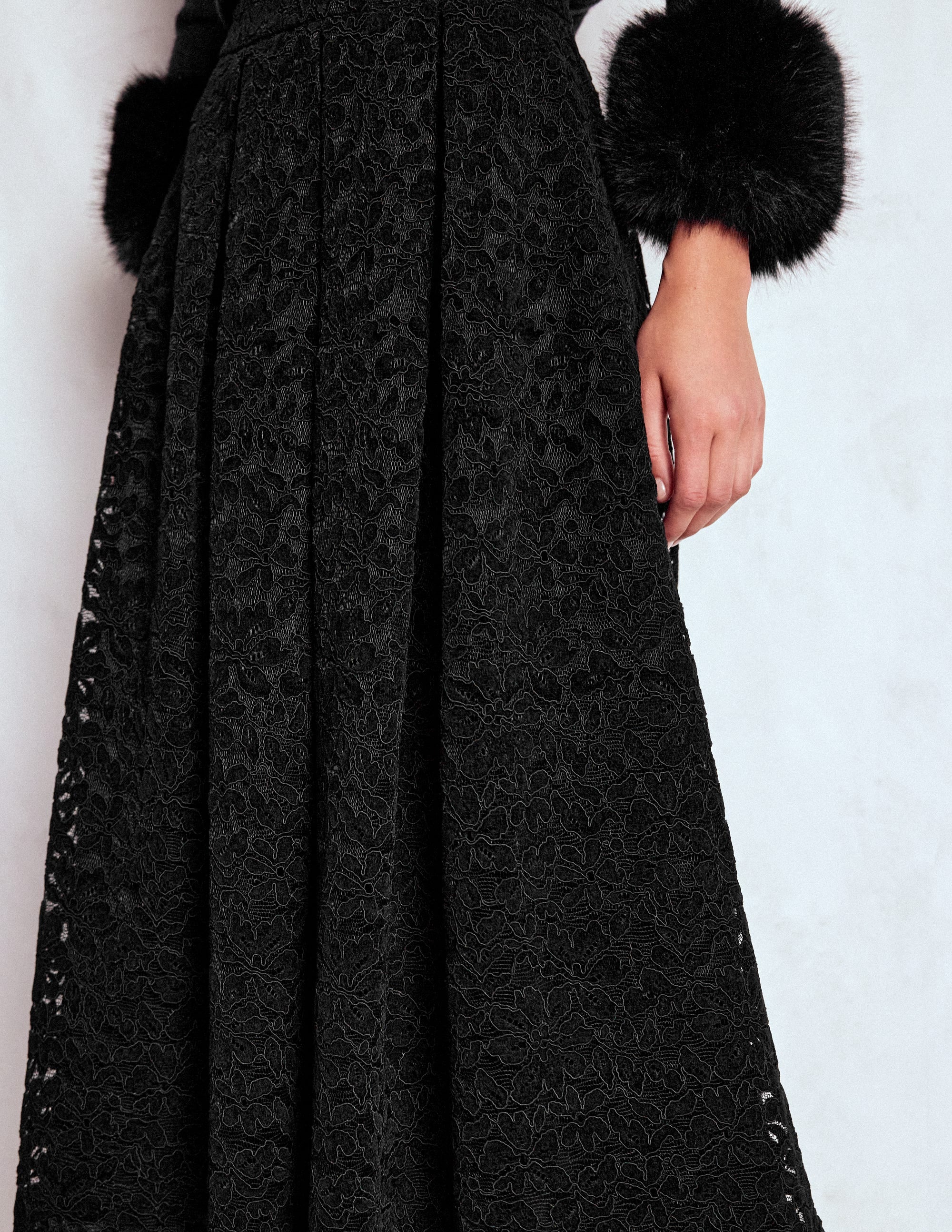 Verity Lace Midi Skirt-Black Lace - Image 2