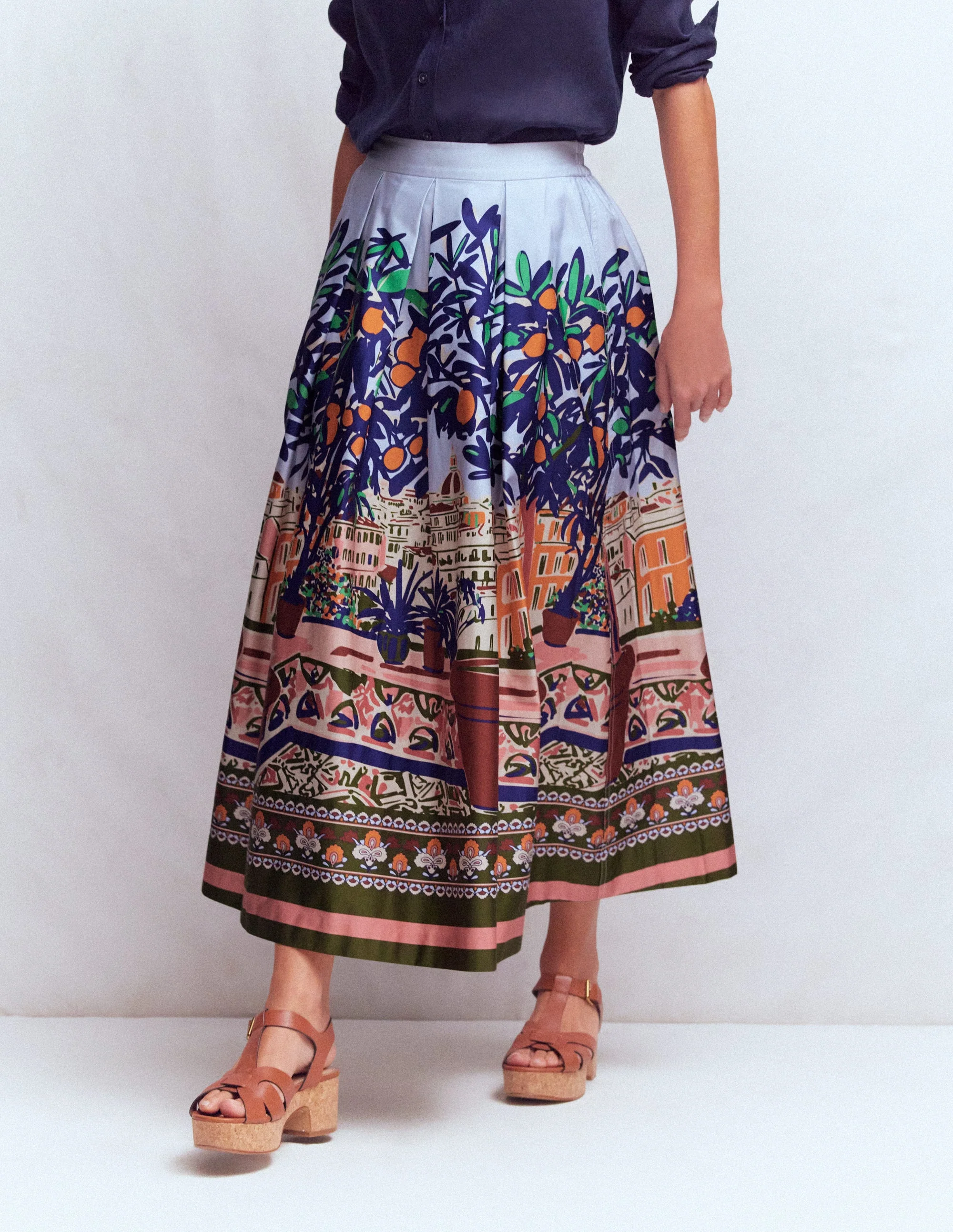 Verity Sateen Skirt-Multi, Balcony Scene - Image 5
