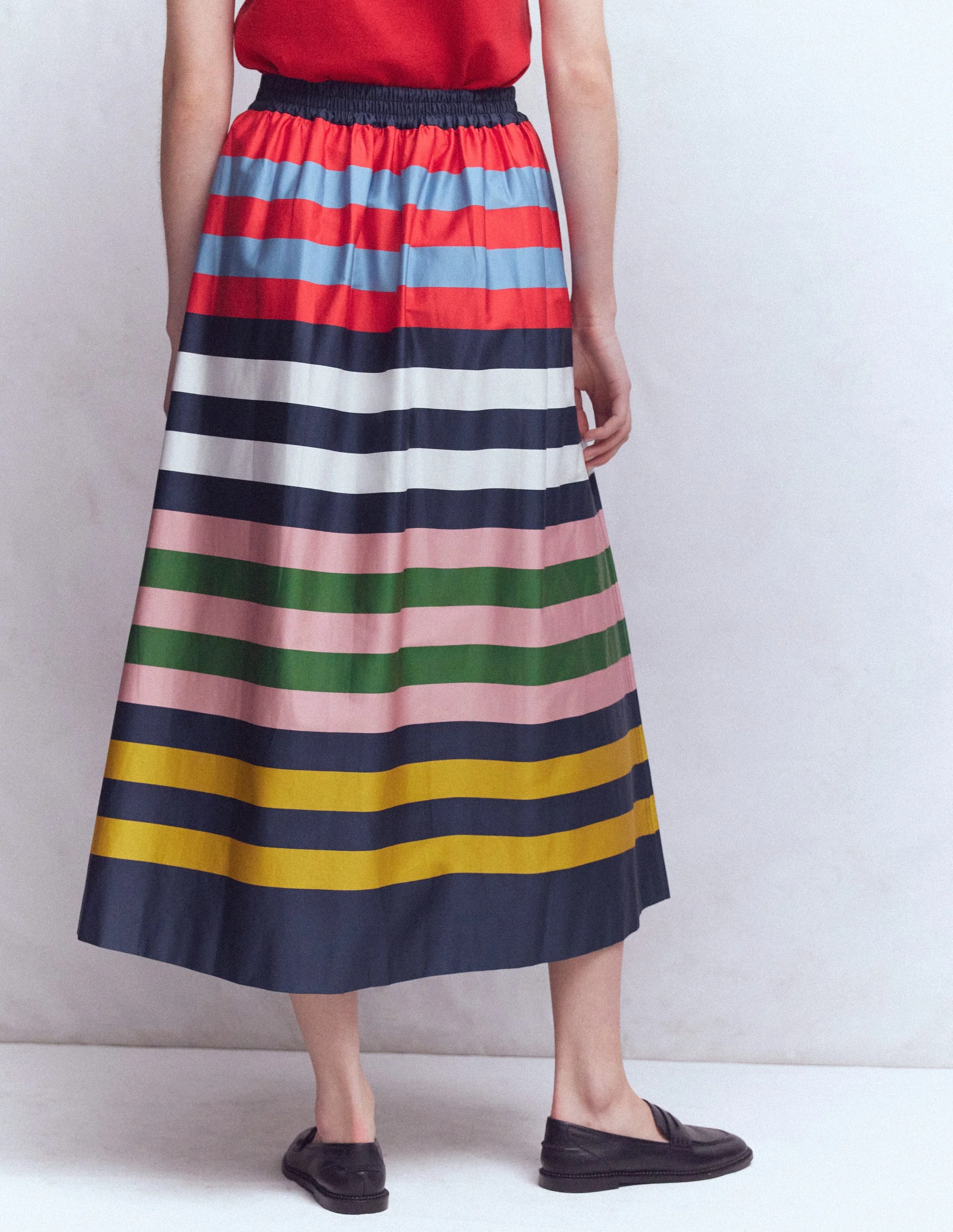 Verity Sateen Skirt-Multi Stripe - Image 3