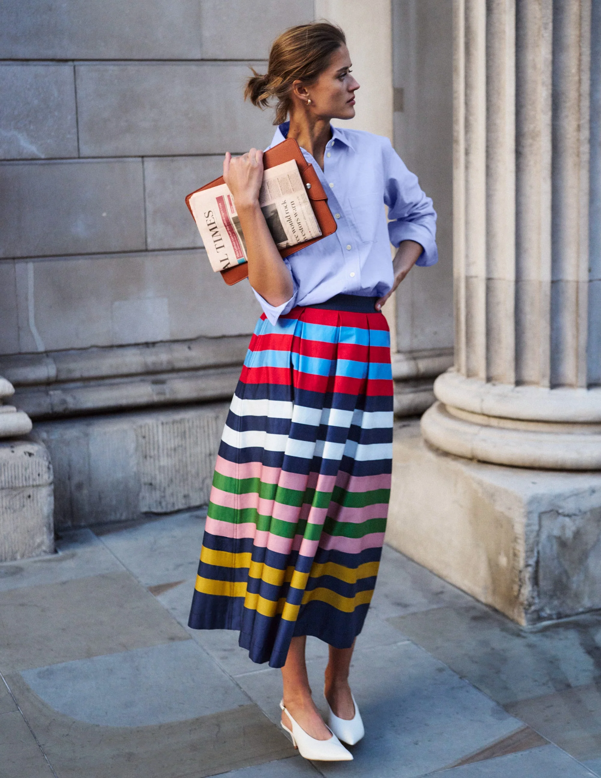 Verity Sateen Skirt-Multi Stripe - Image 5