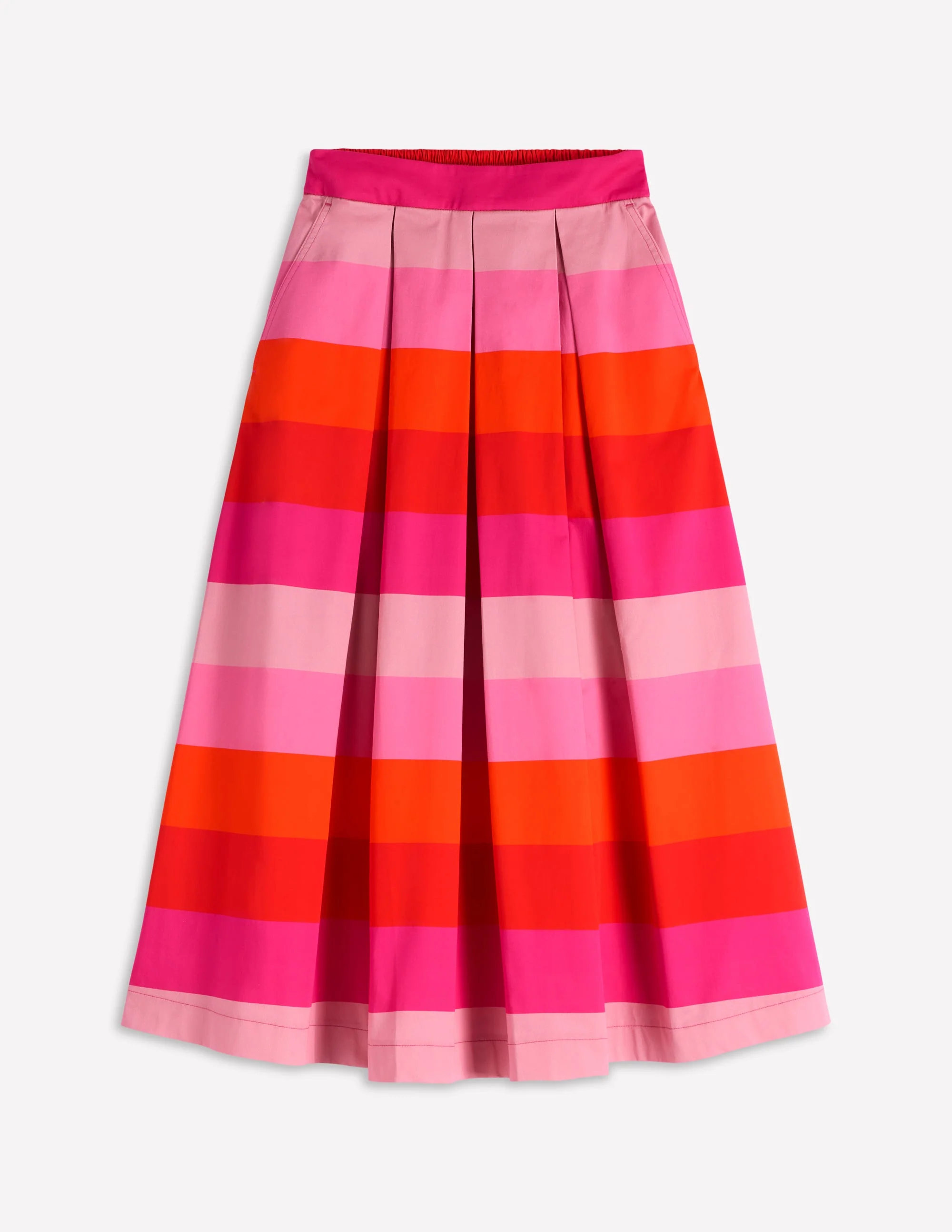 Verity Sateen Skirt-Pink Tonal Multistripe - Image 7