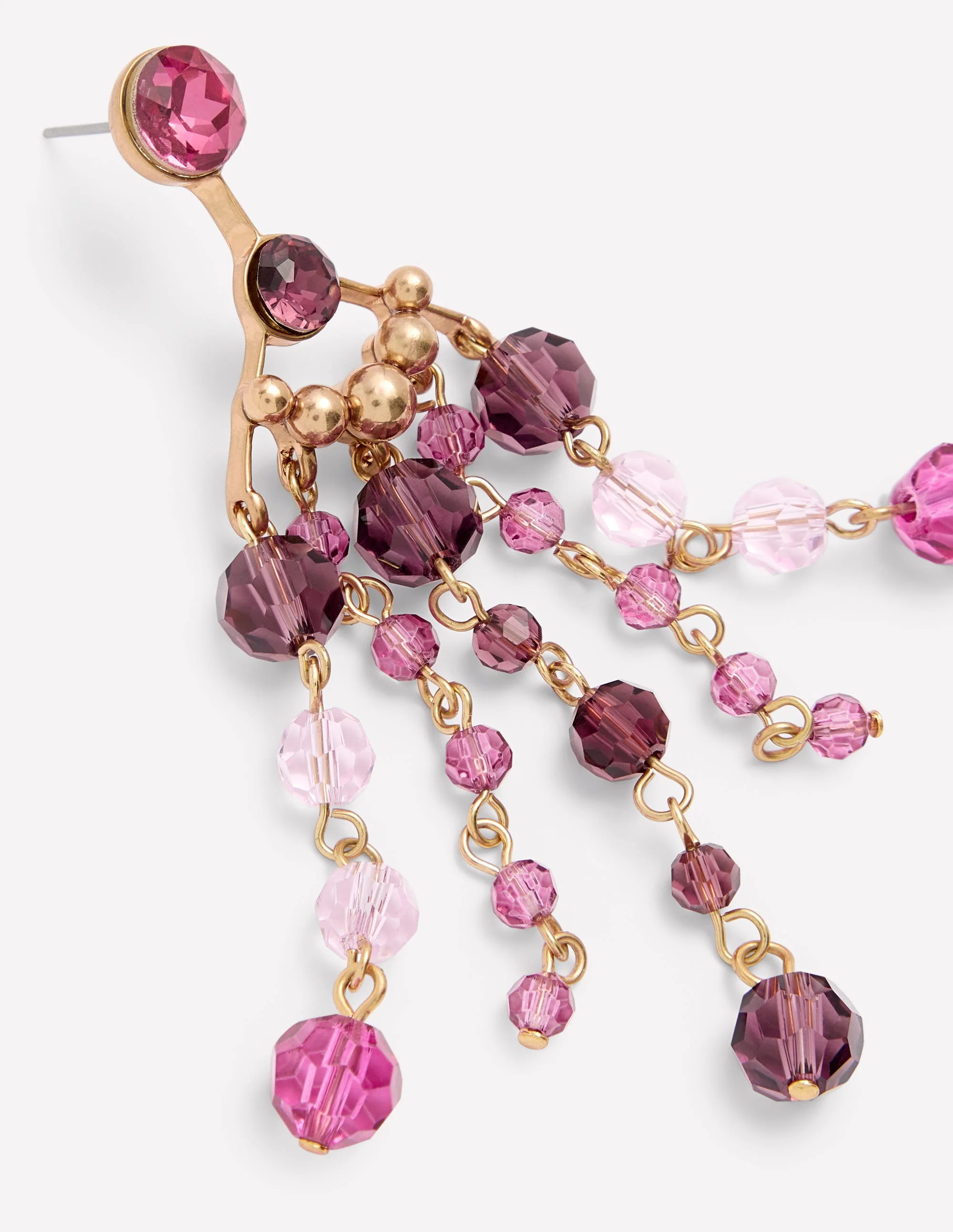 Waterfall Drop Earrings-Purple - Image 3