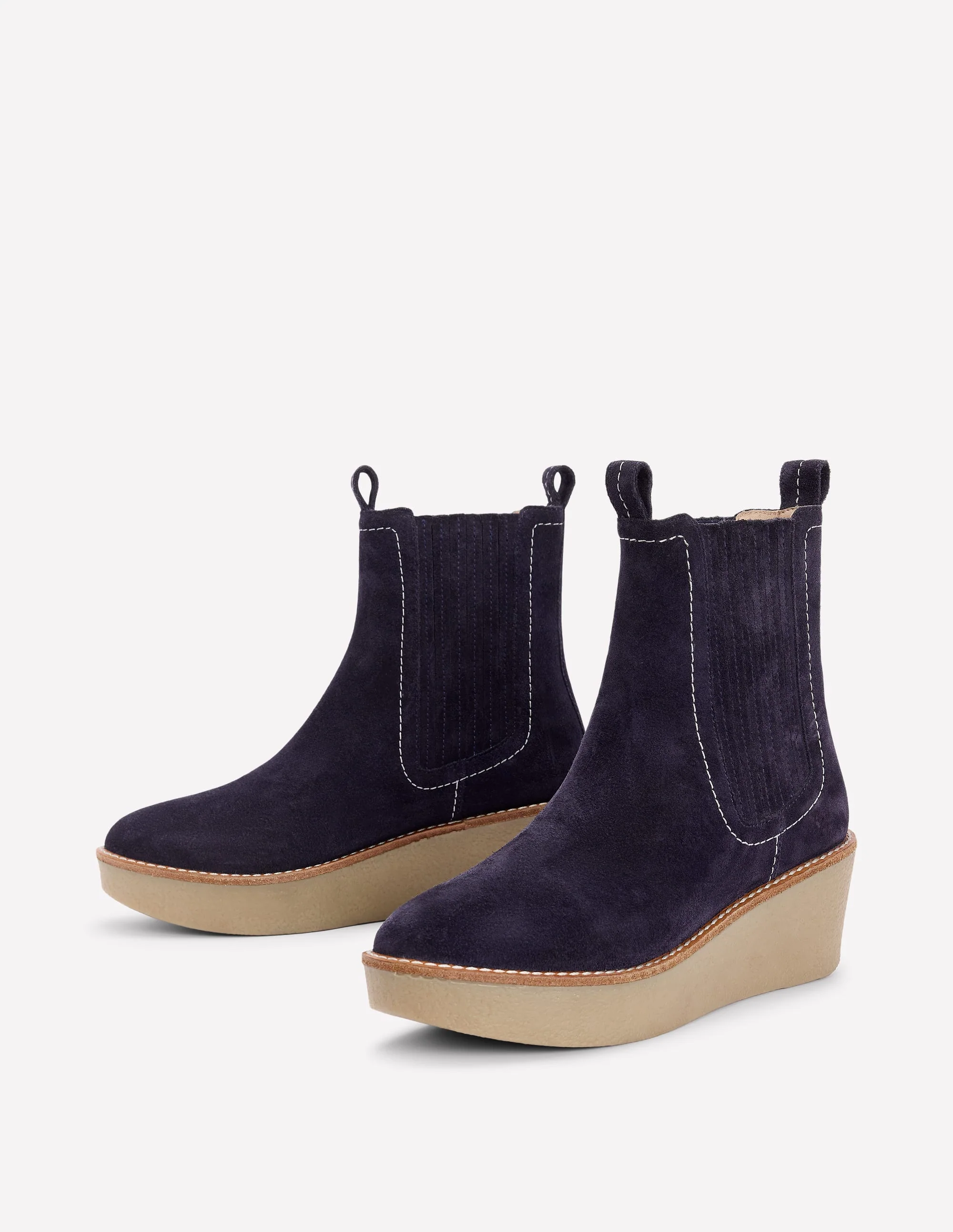Wedge Ankle Boots-Navy - Image 3