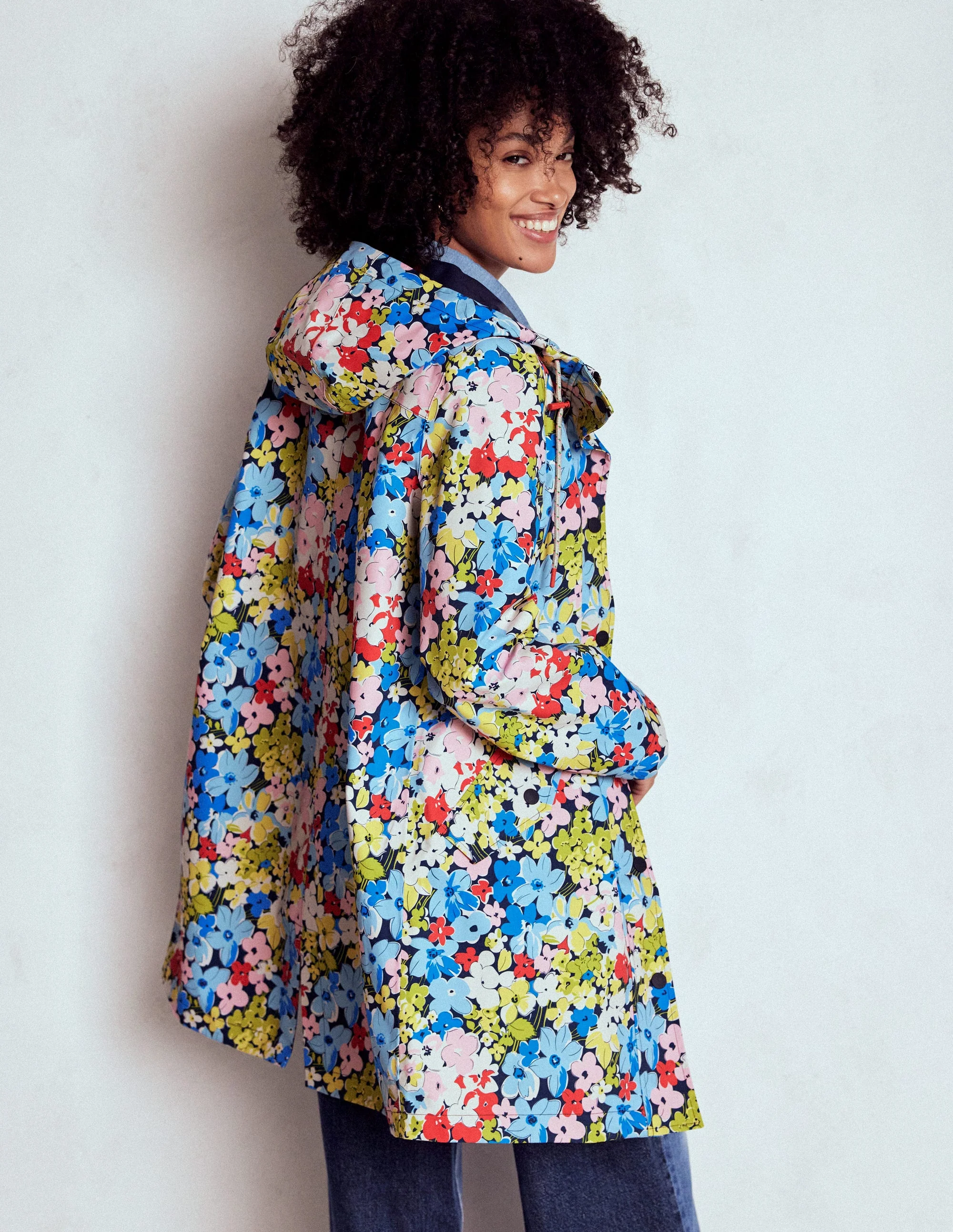 Wells Waterproof Hooded Coat-Multi, Flowerbed Cluster - Image 2