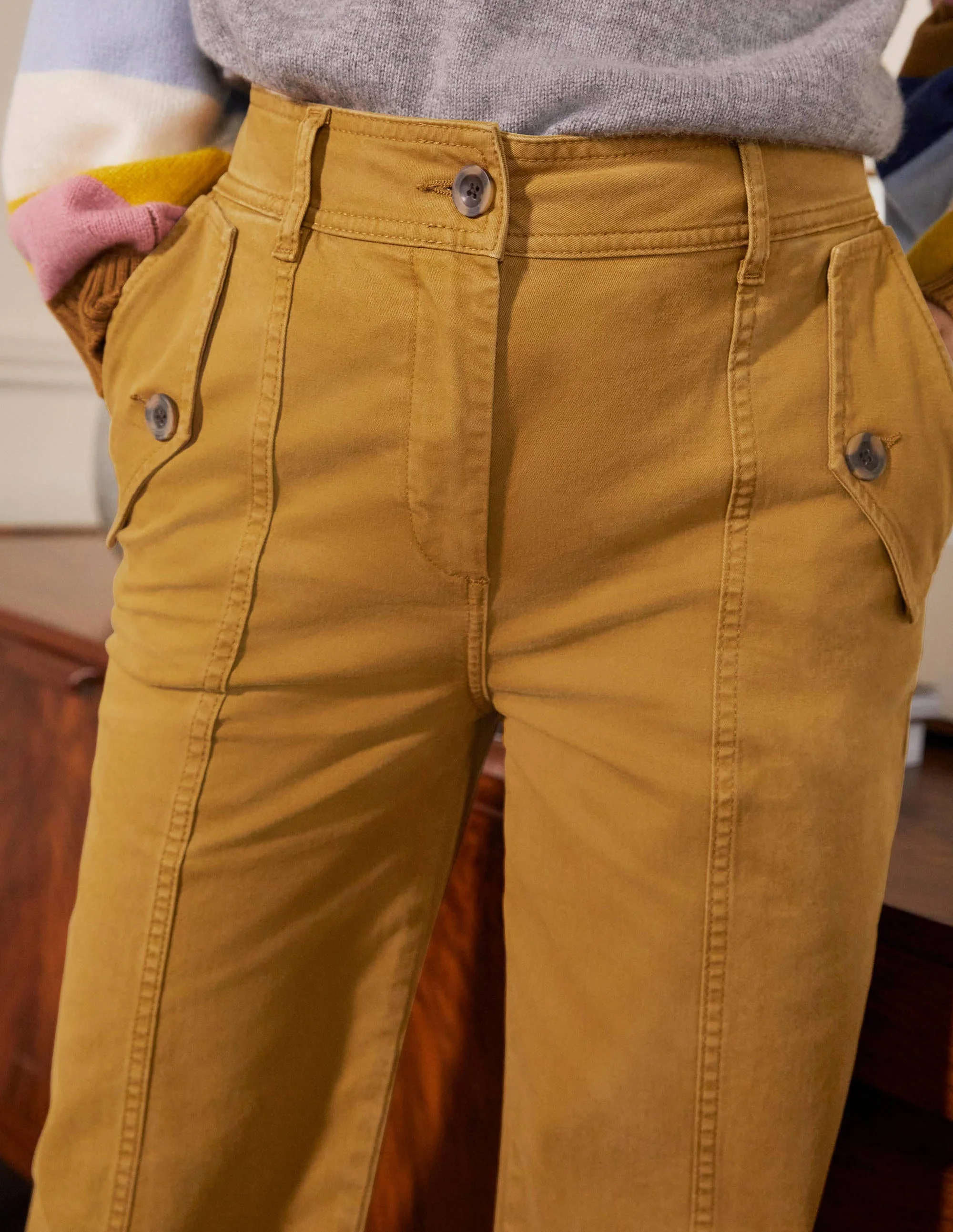 Wide Leg Chino Trouser-Frankincense - Image 2