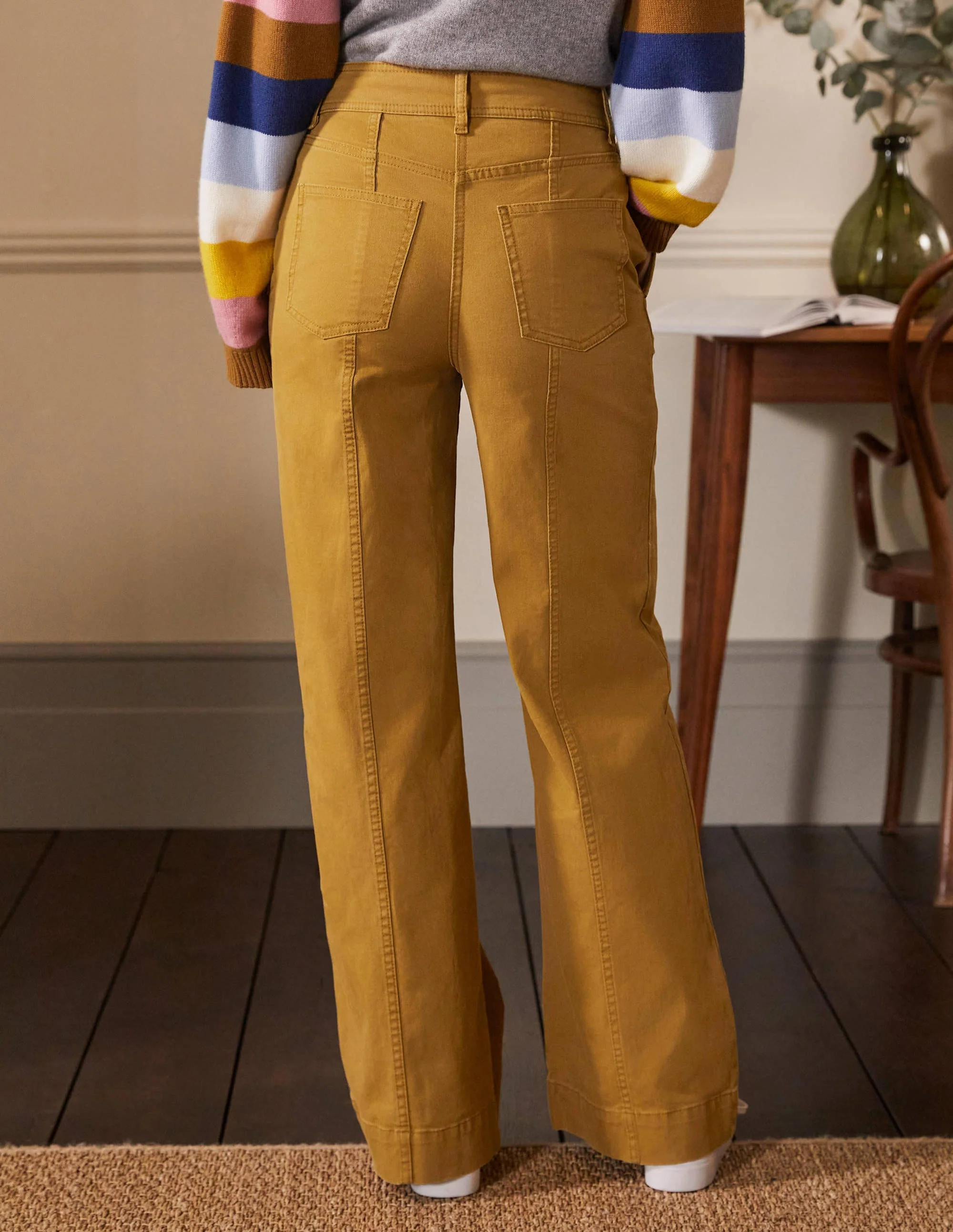 Wide Leg Chino Trouser-Frankincense - Image 3