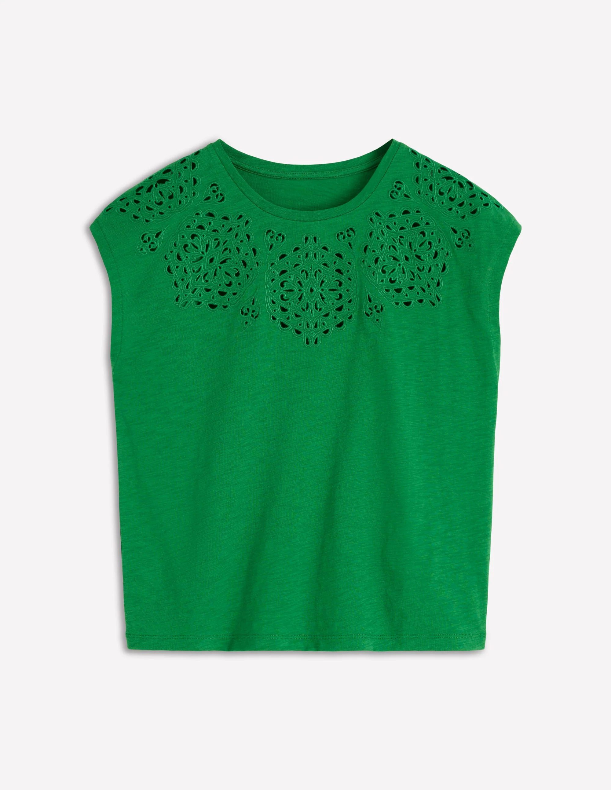 Willow Broderie T-Shirt-Fresh Green - Image 5