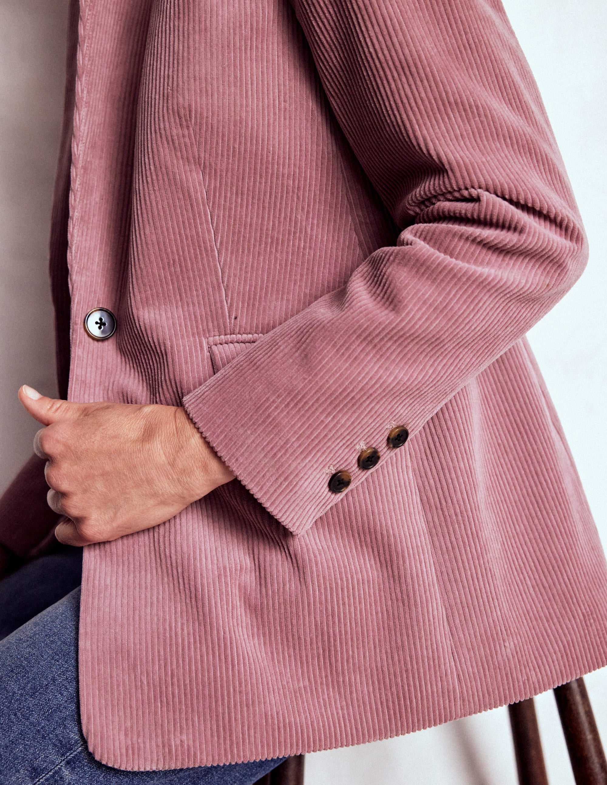Woodbridge Cord Blazer-Blushing Rose - Image 2