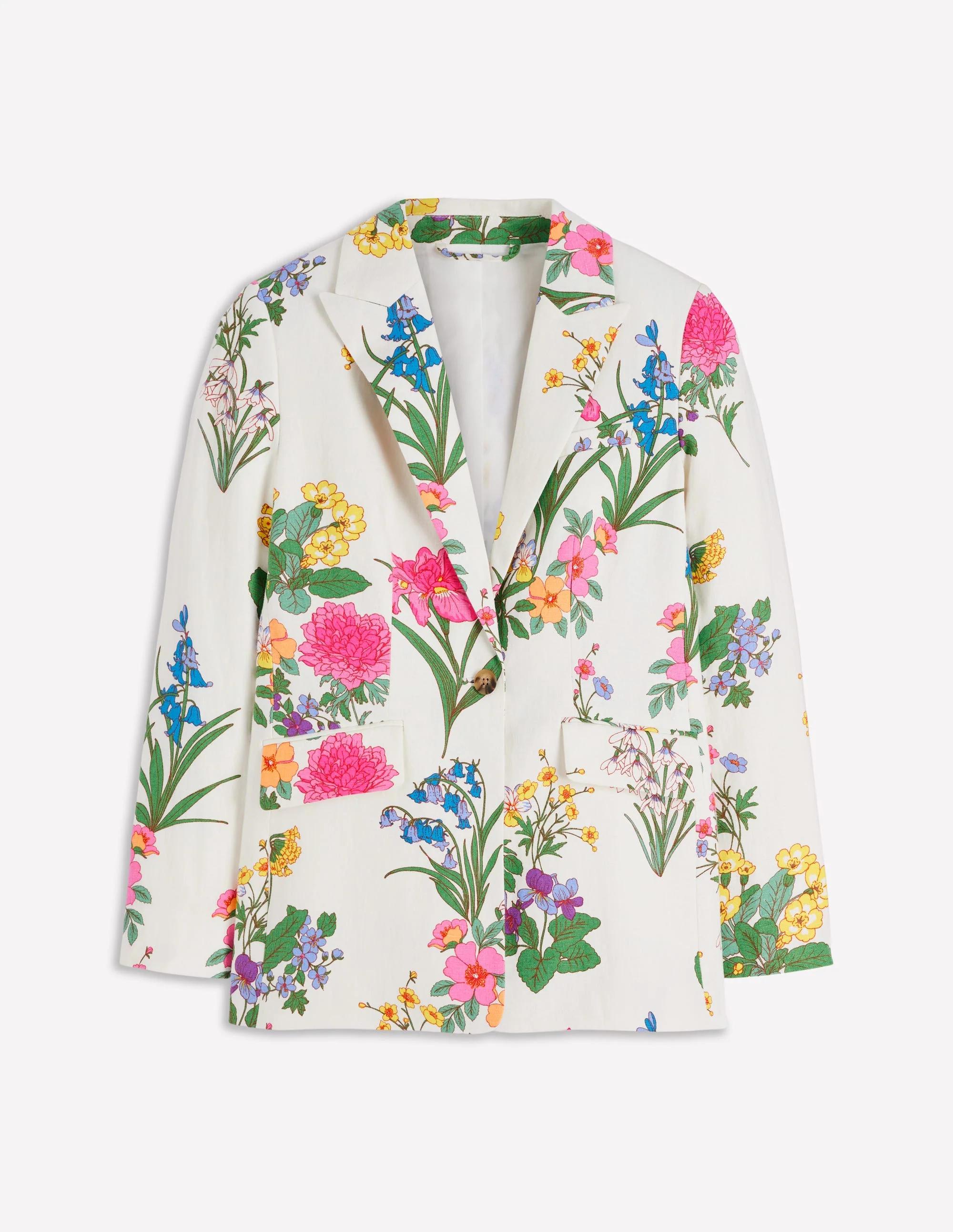 Woodbridge Linen Blazer-Ivory, Delicate Blossom - Image 7