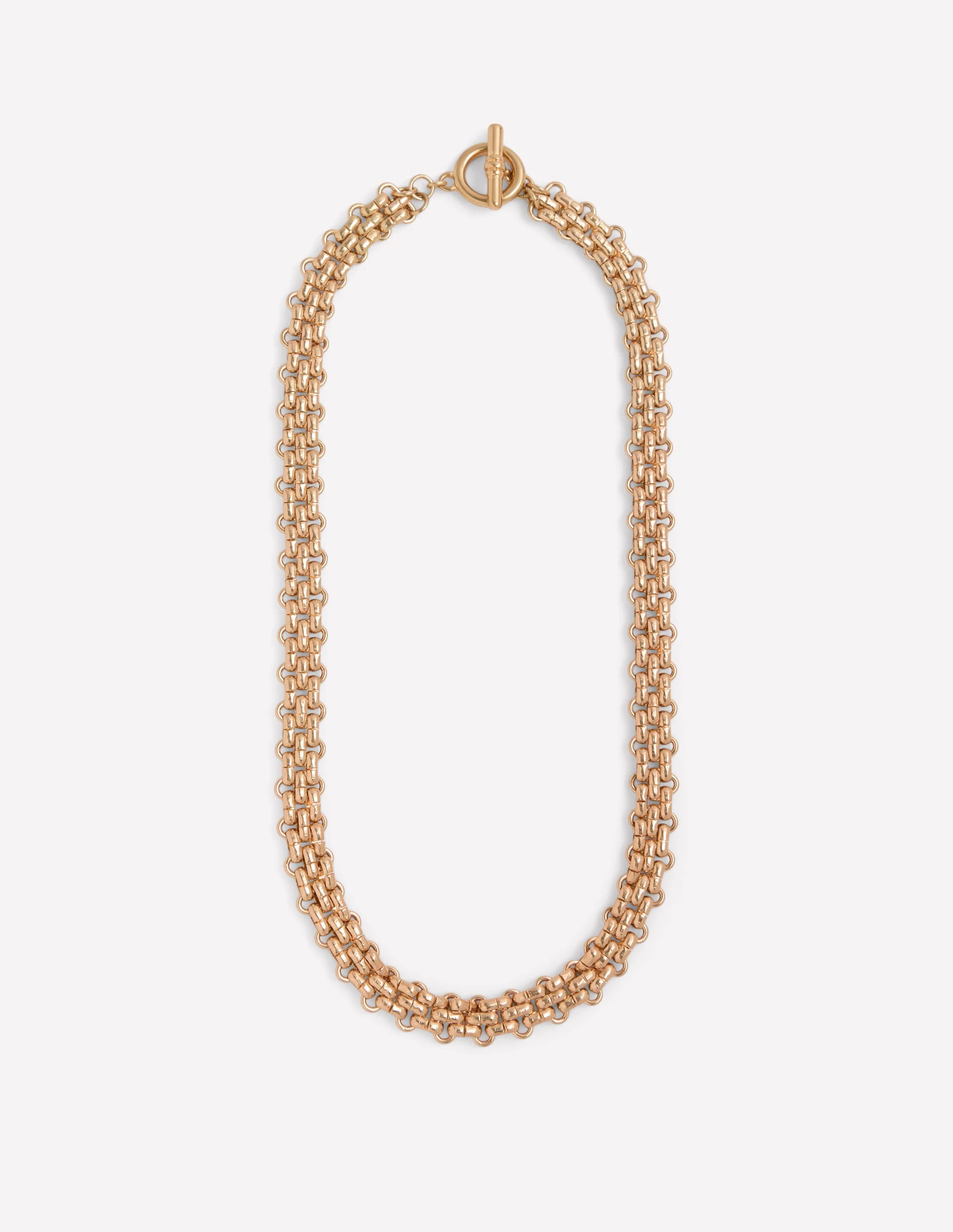 Woven Chain Necklace-Gold Colour