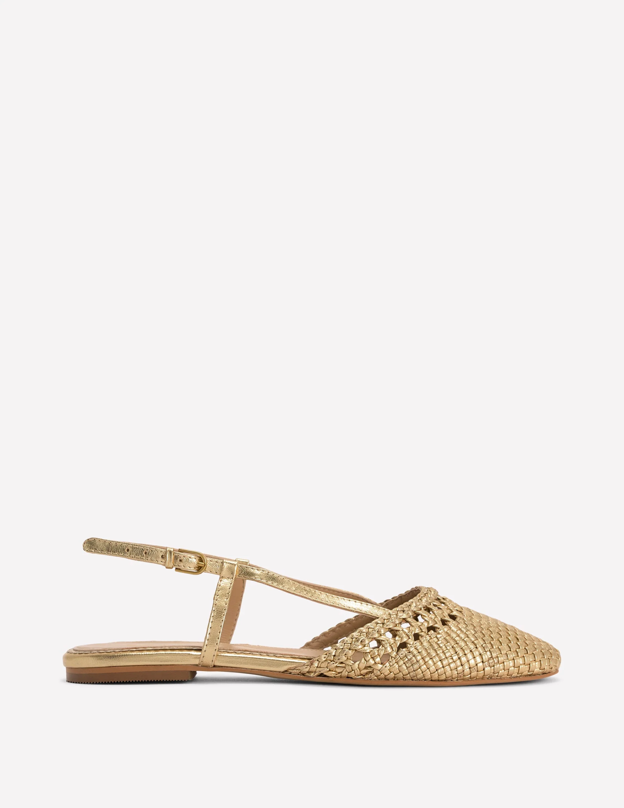 Woven Slingback Flats-Gold - Image 2