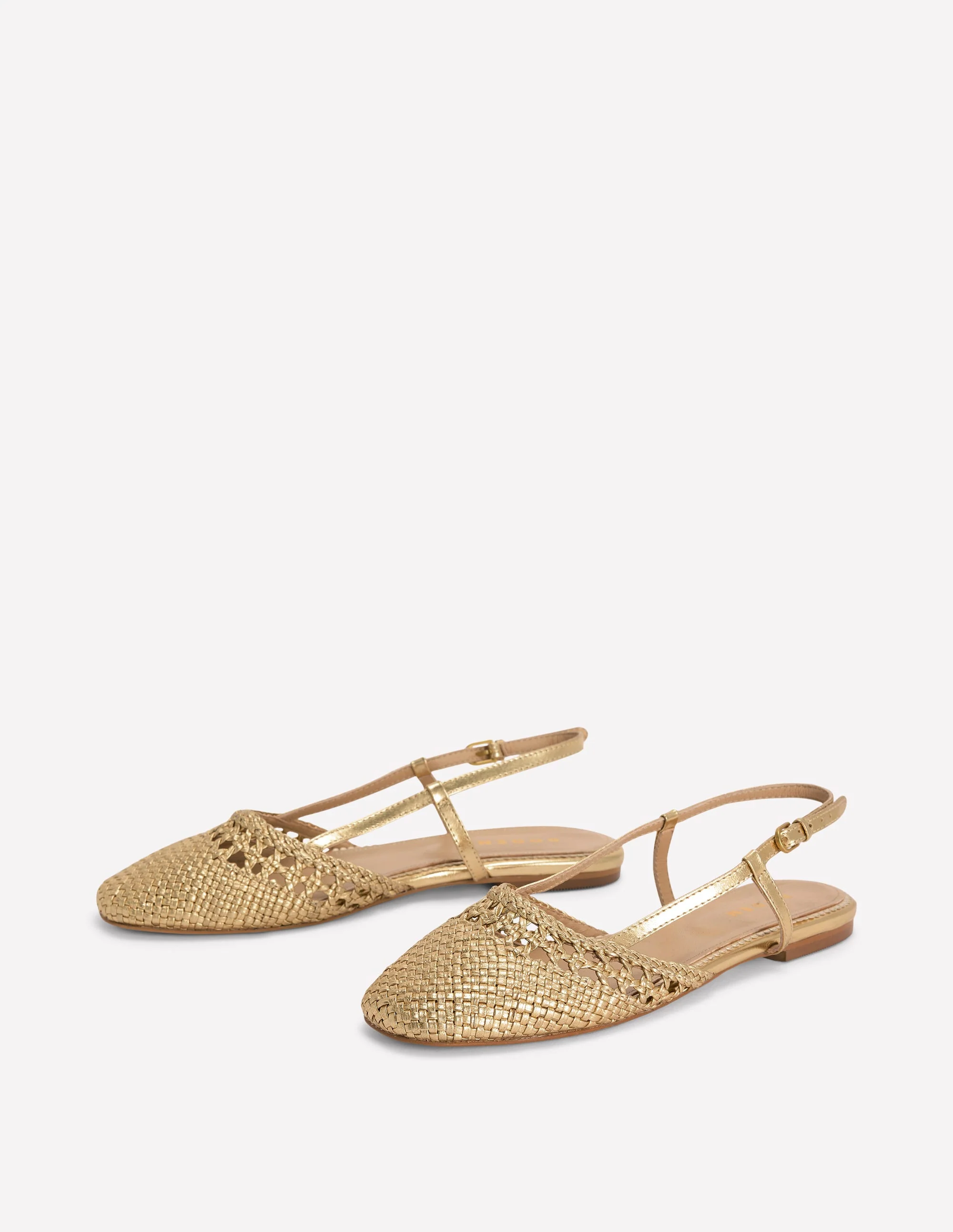 Woven Slingback Flats-Gold - Image 3