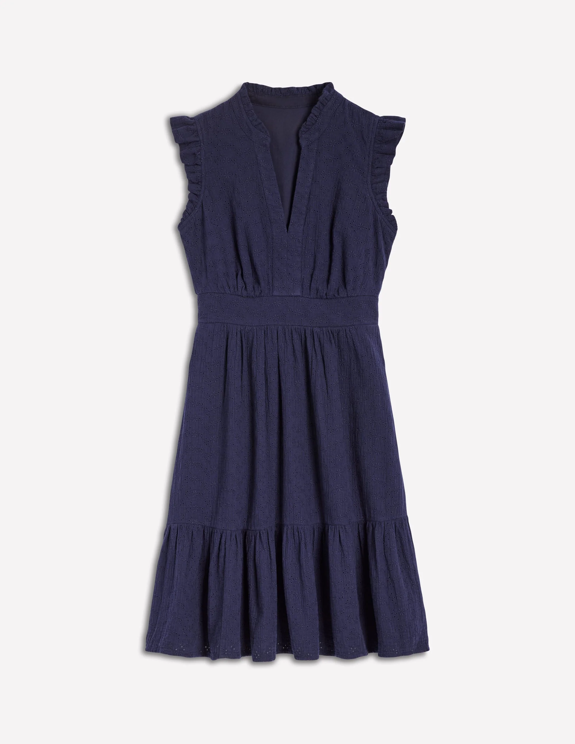 Wren Double Cloth Short Dress-Navy - Image 7