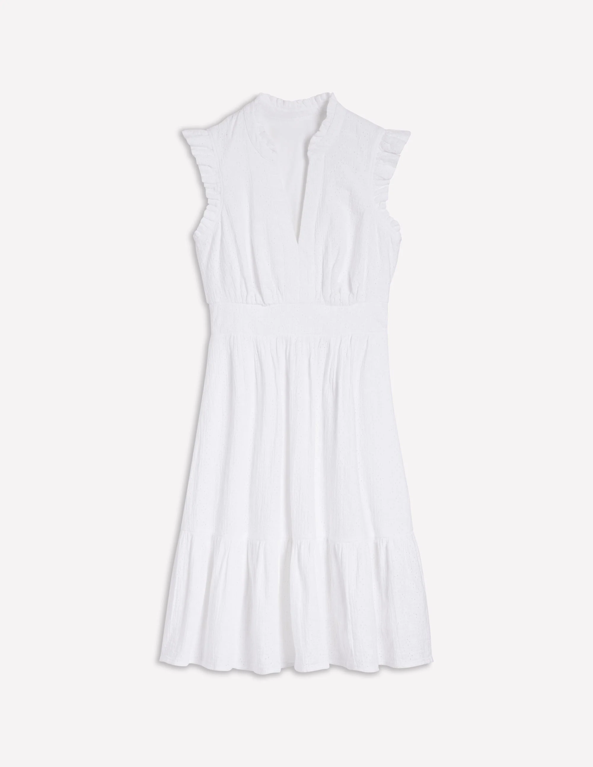 Wren Double Cloth Short Dress-White - Image 8
