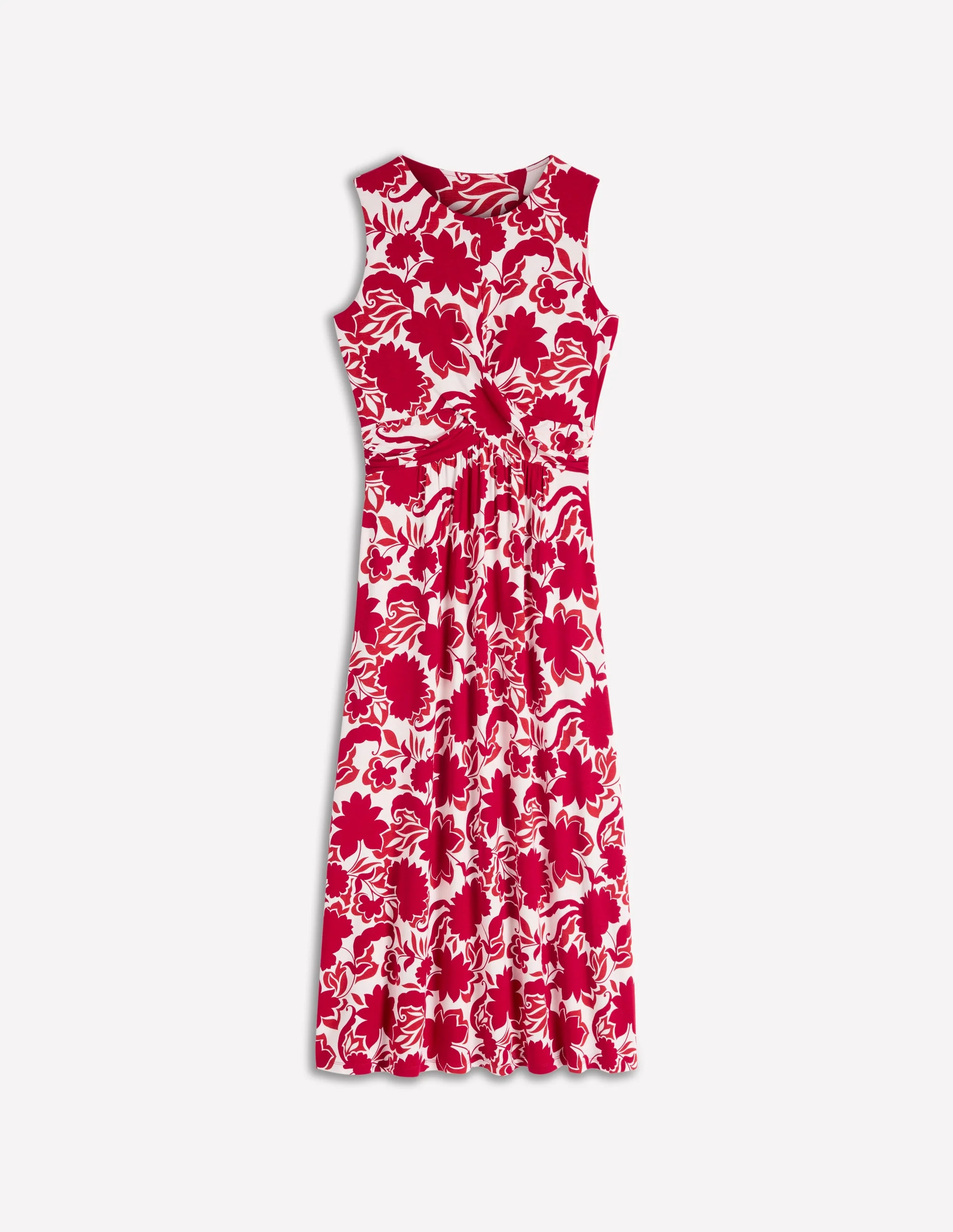 Zara Cross Waist Jersey Dress-Merida Red, Shadow Blossom - Image 9