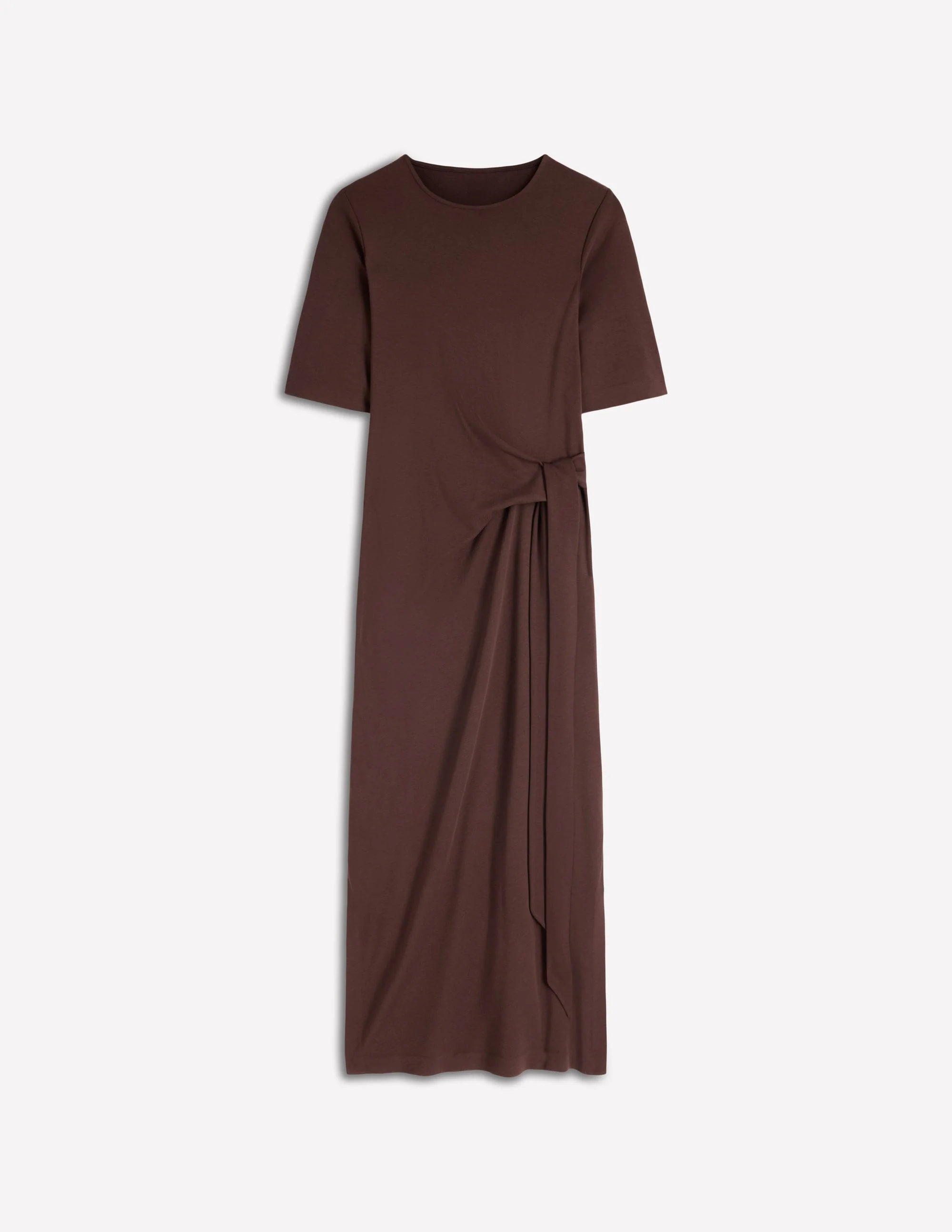 Zinnia Tie Ponte Midi Dress-Espresso - Image 9