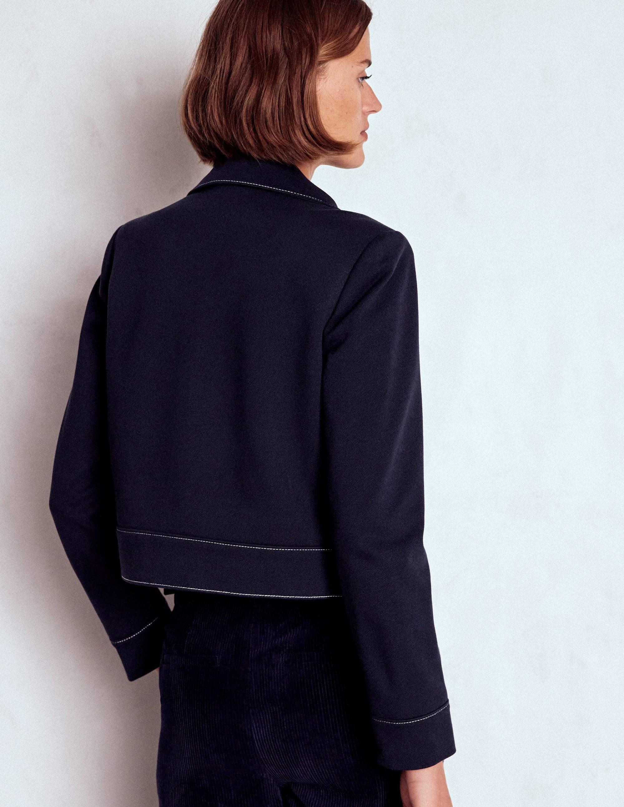 Zip Patch Pocket Jacket-NAVY - Image 3
