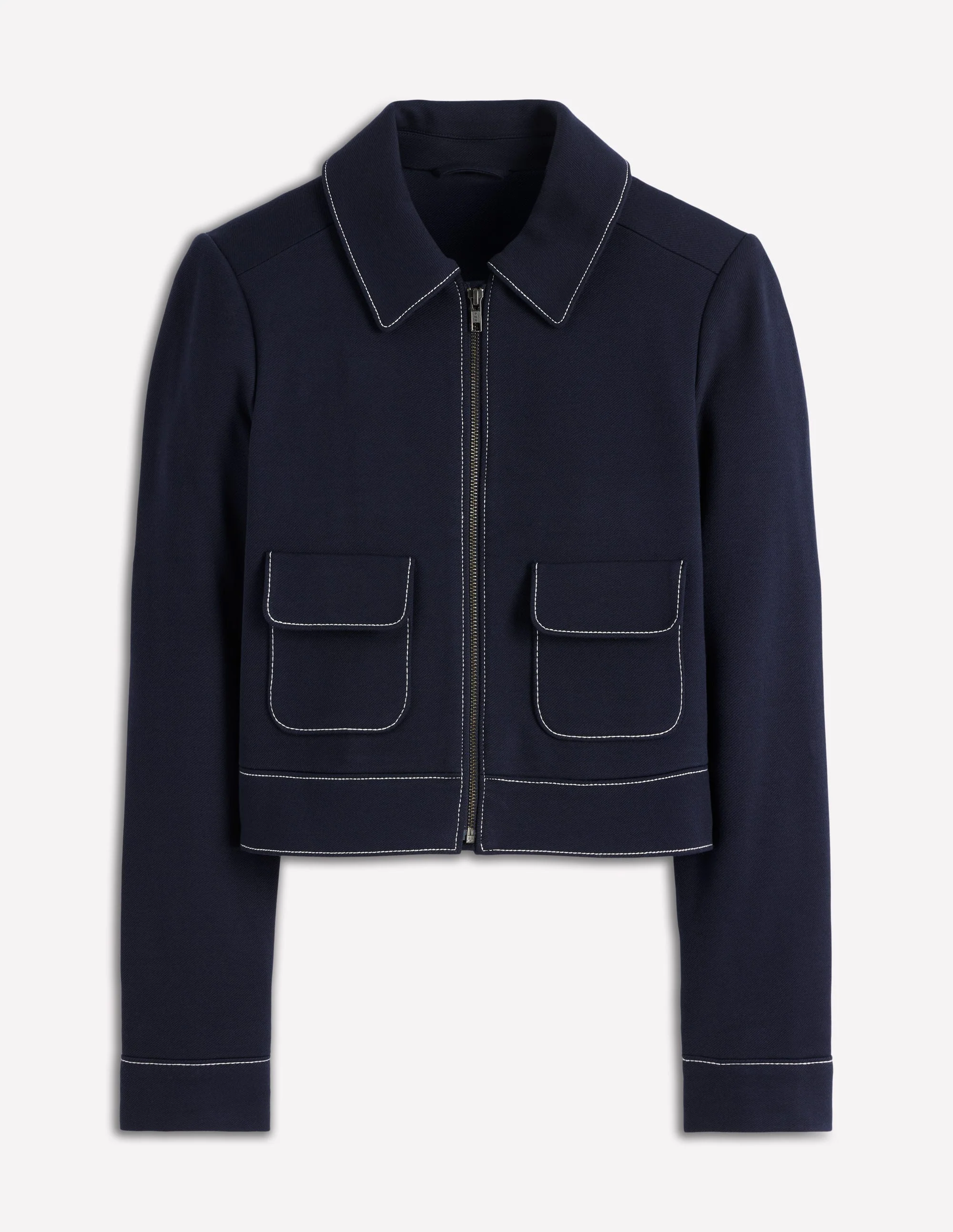 Zip Patch Pocket Jacket-NAVY - Image 8